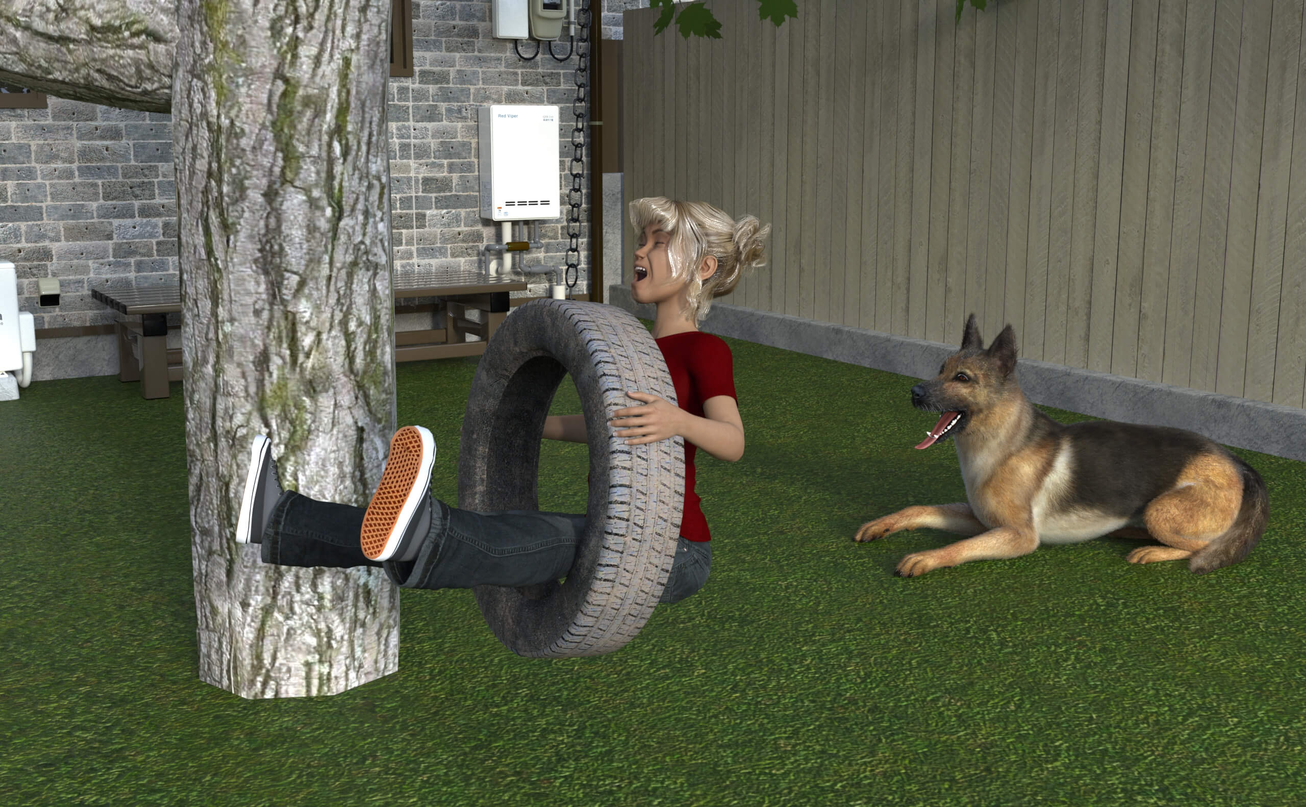Playing Outdoor 3D Render, Digital Artwork by Ext3nd Studio