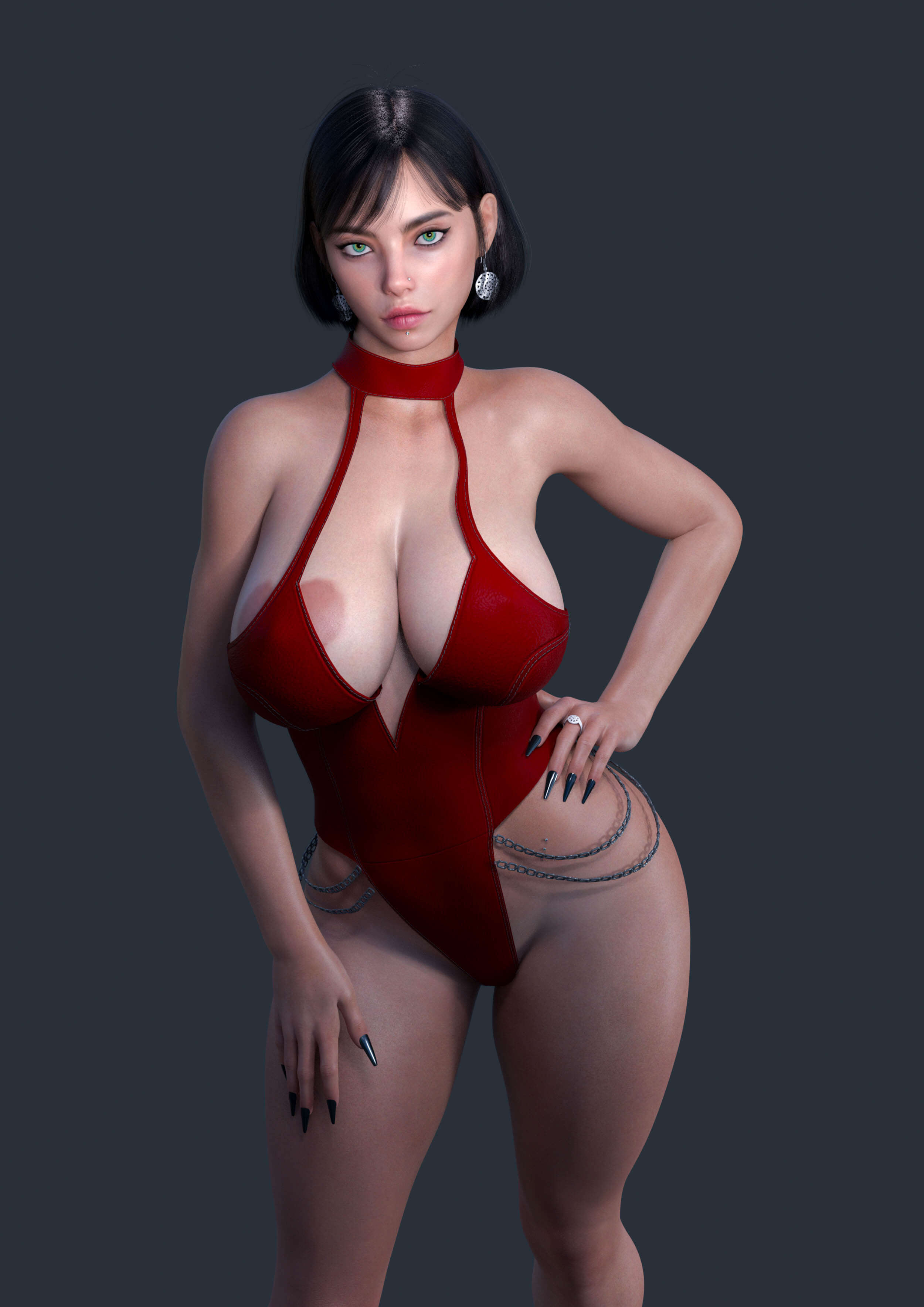 Crimson Chain Bodysuit for Genesis 8 Female Daz Content