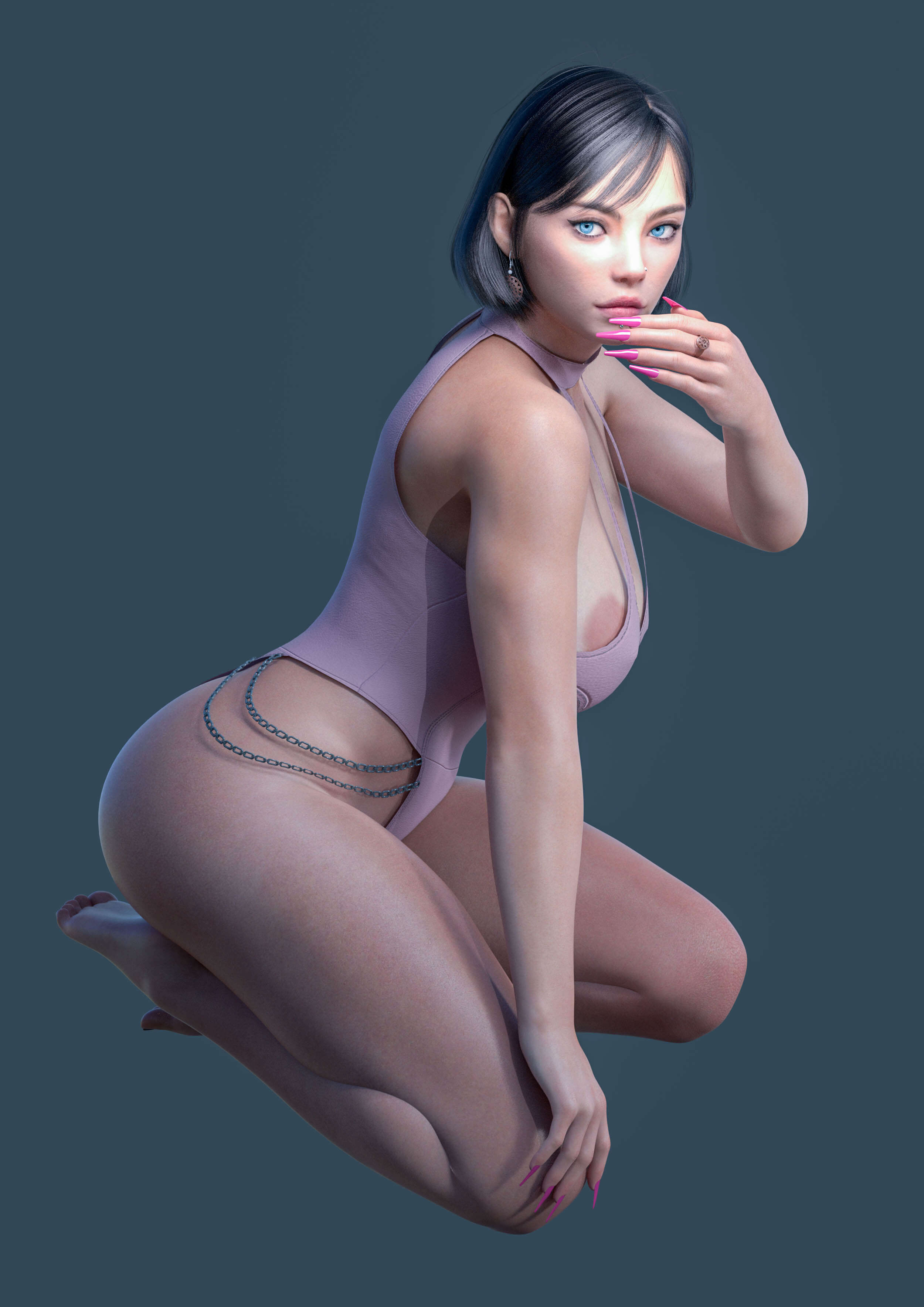 Crimson Chain Bodysuit for Genesis 8 Female Daz Content