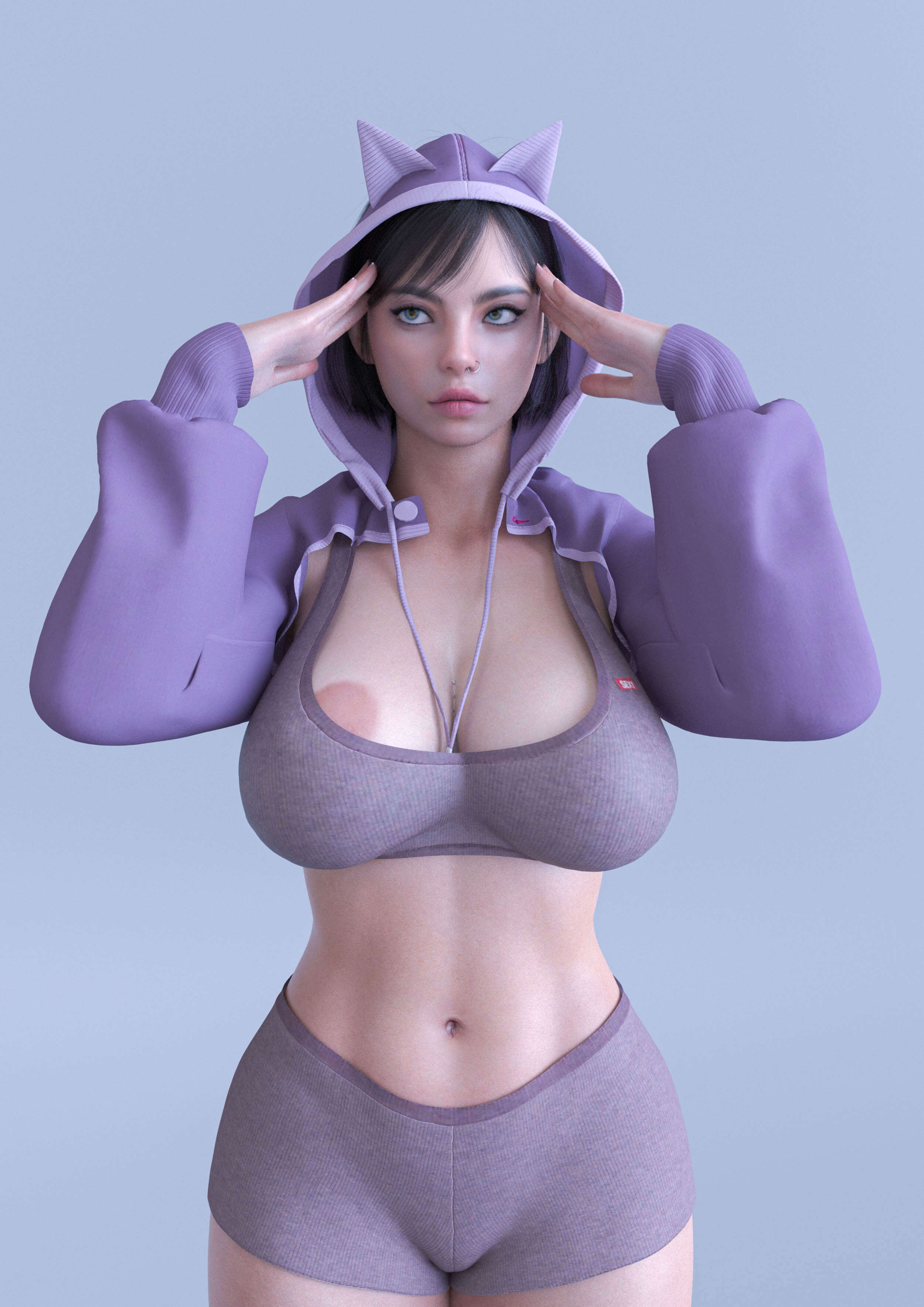 dForce Kitty Mood Hoodie for Genesis 8 Female Daz Content
