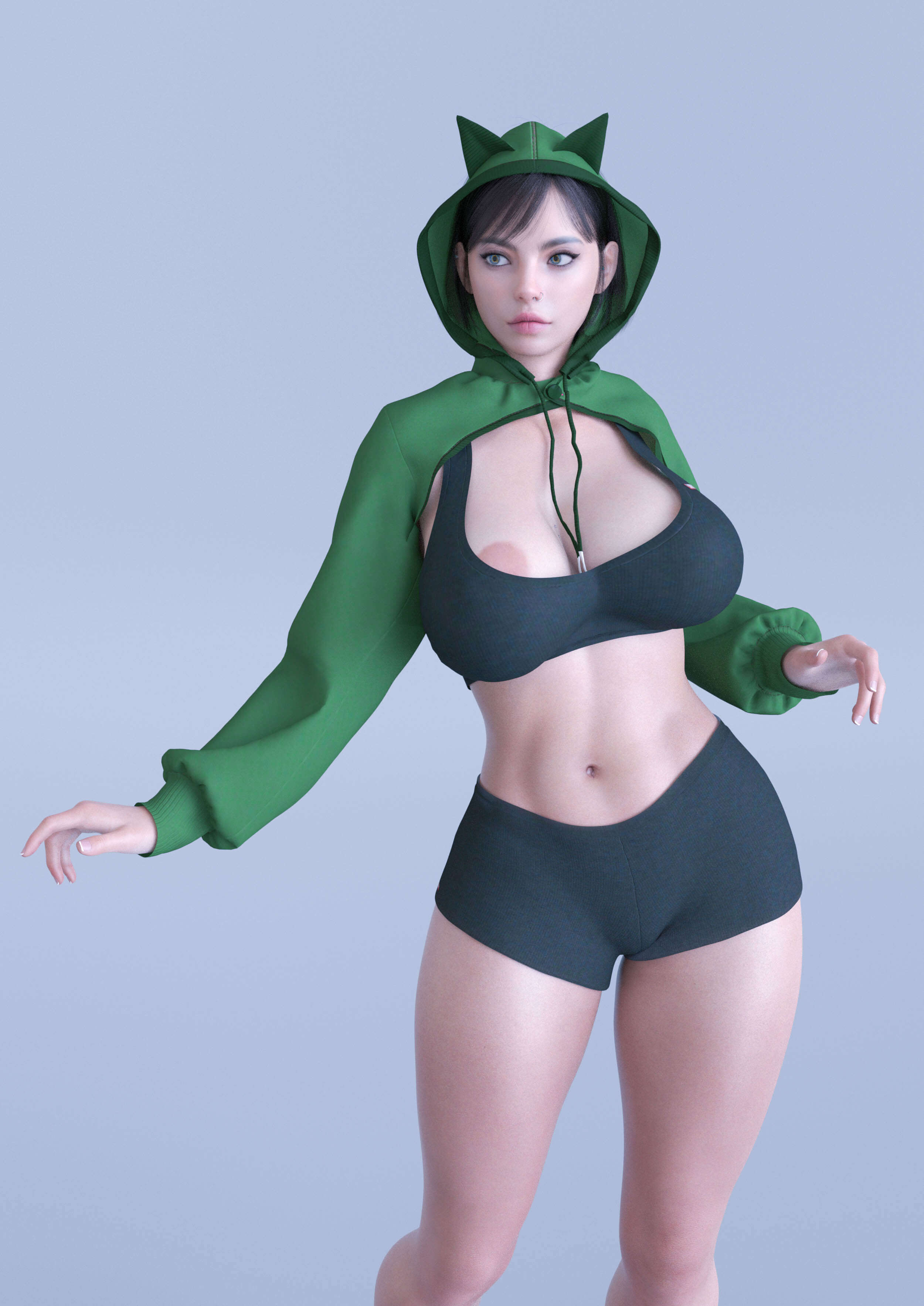 dForce Kitty Mood Hoodie for Genesis 8 Female Daz Content