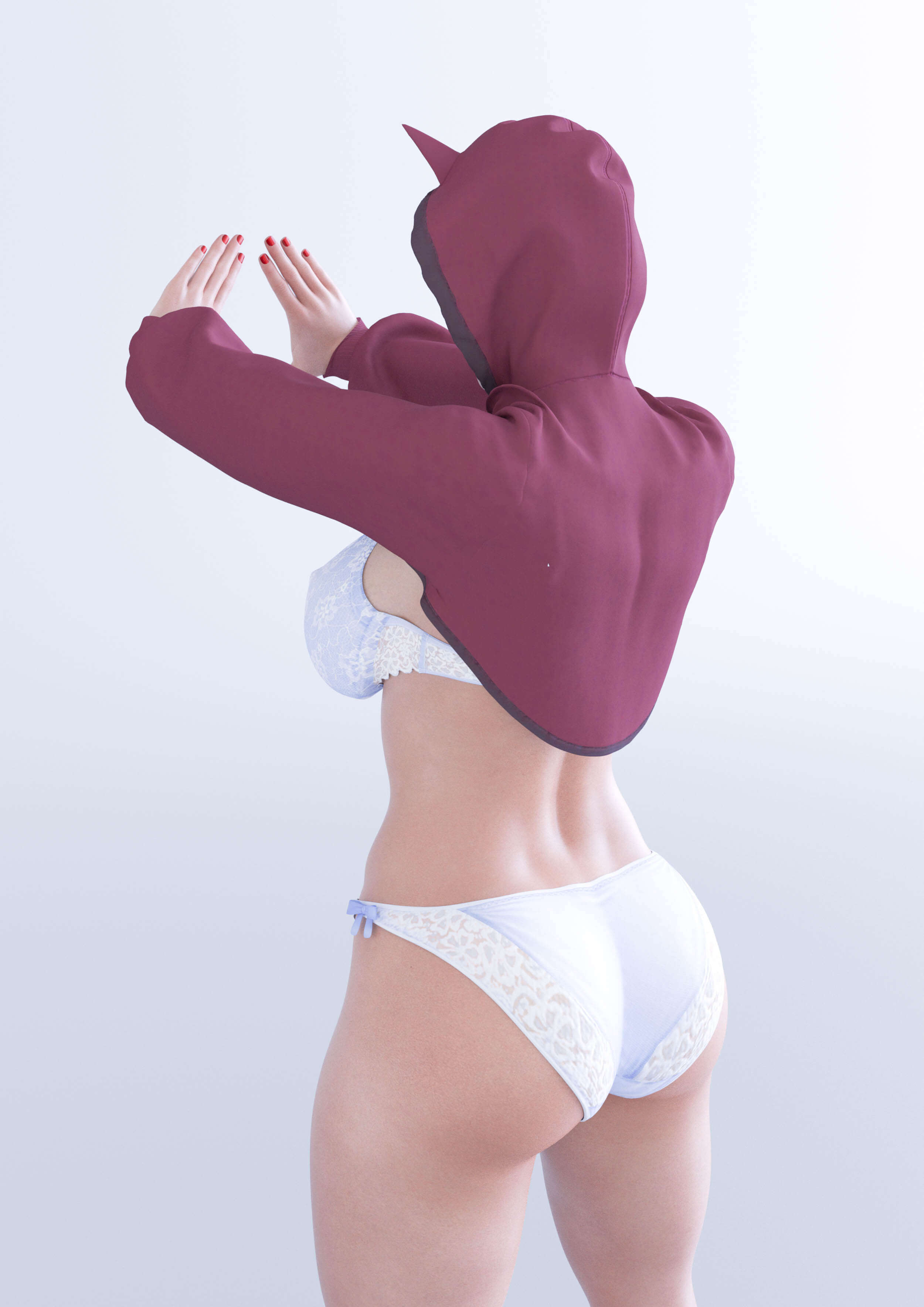 dForce Kitty Mood Hoodie for Genesis 8 Female Daz Content