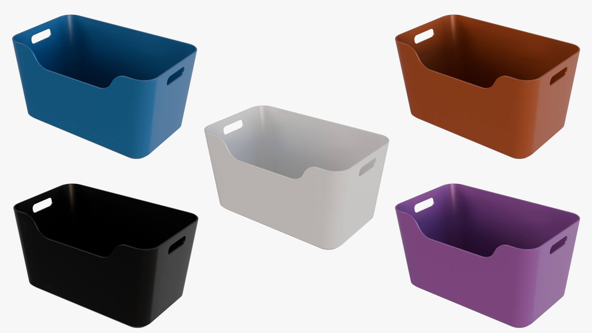 Household Plastic Storage Bin 3D Model