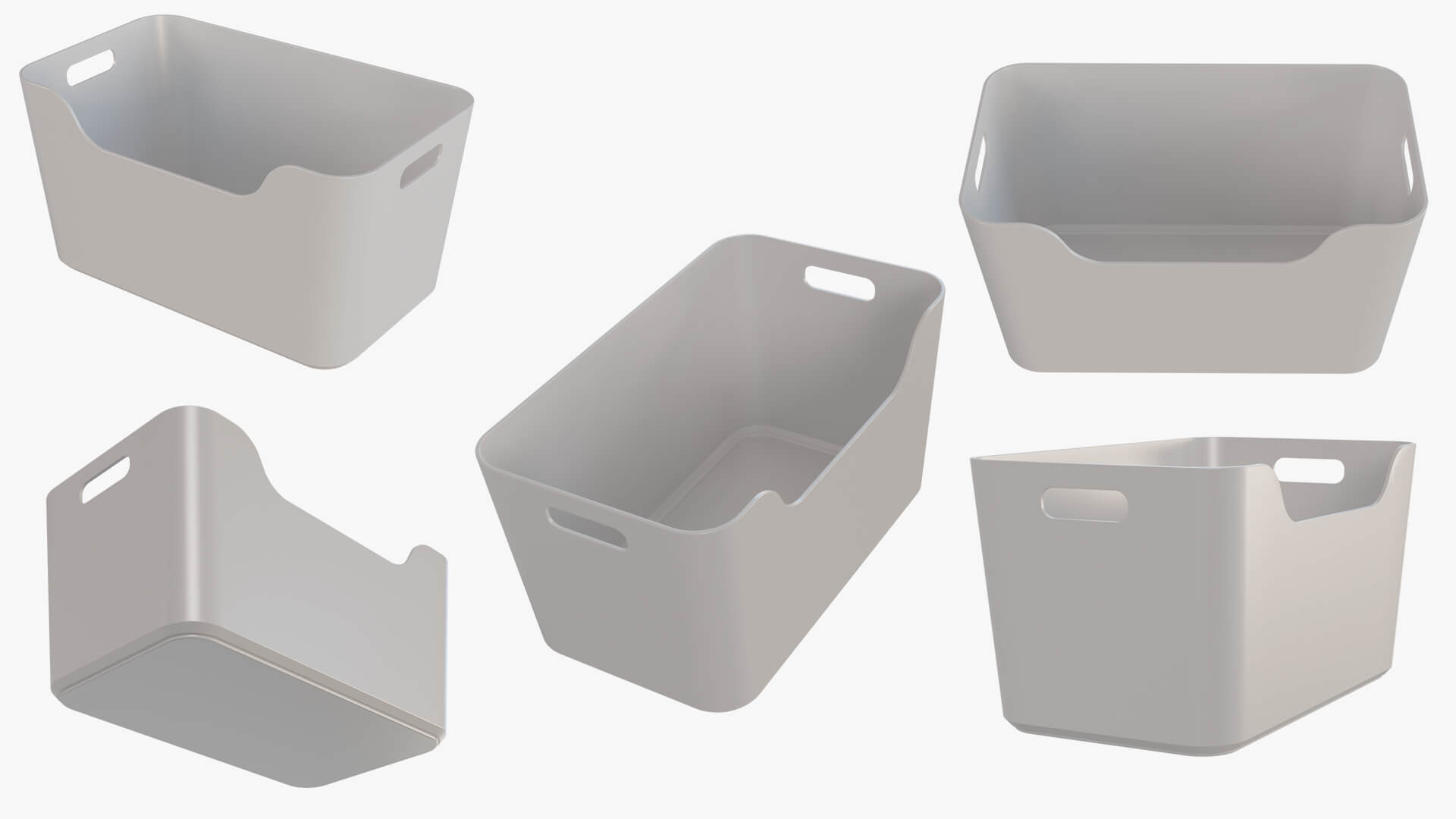 Household Plastic Storage Bin 3D Model