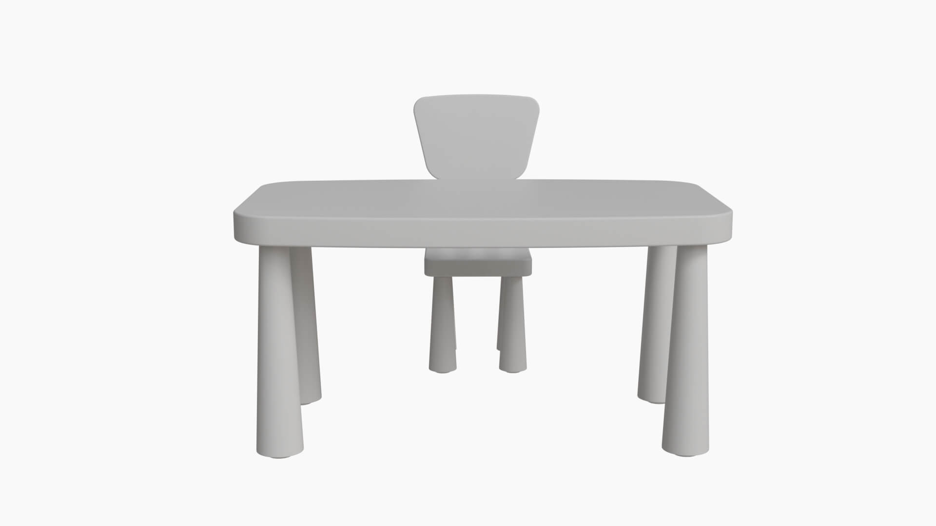 Kindergarten Table and Chair 3D Model