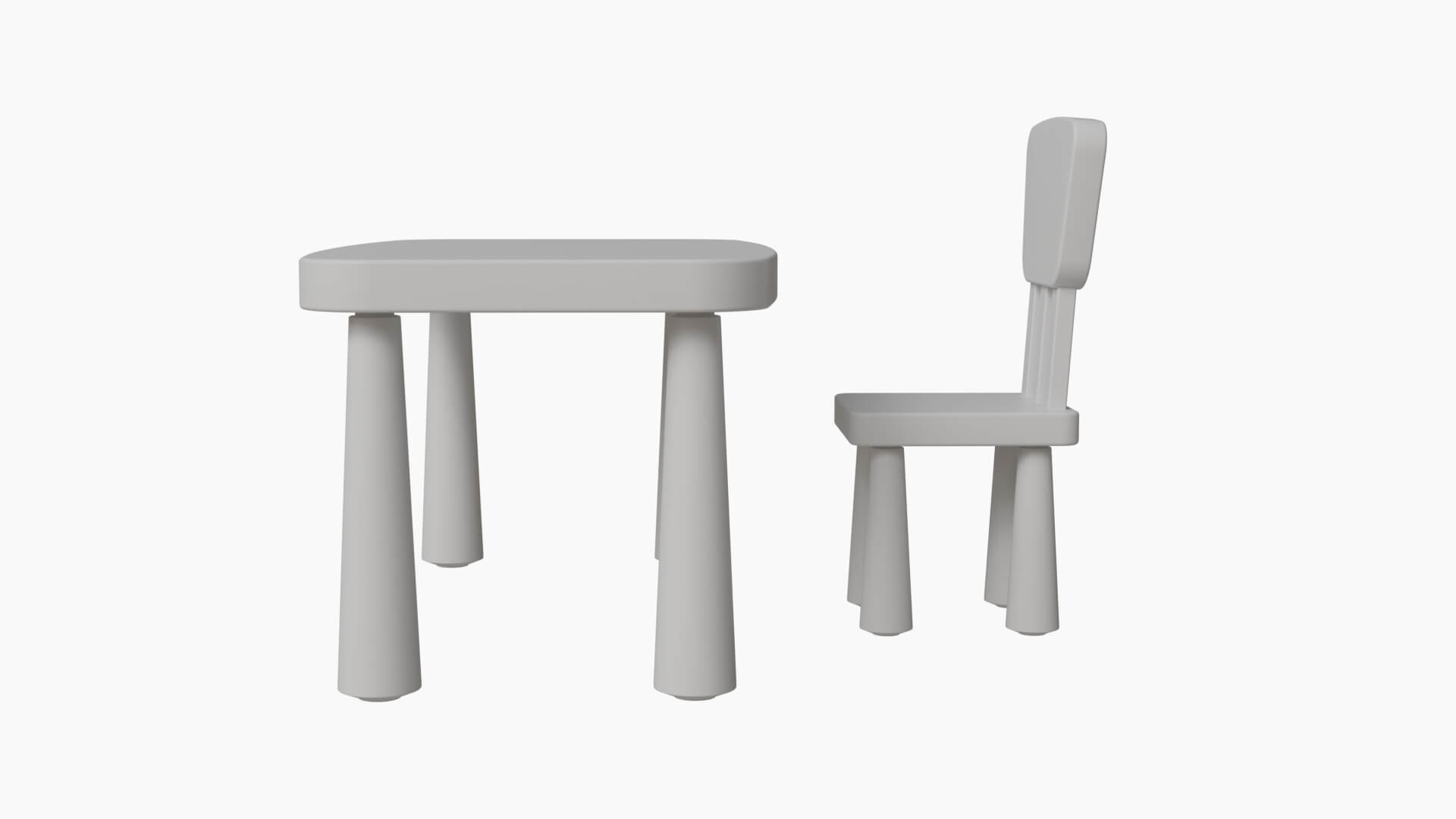 Kindergarten Table and Chair 3D Model