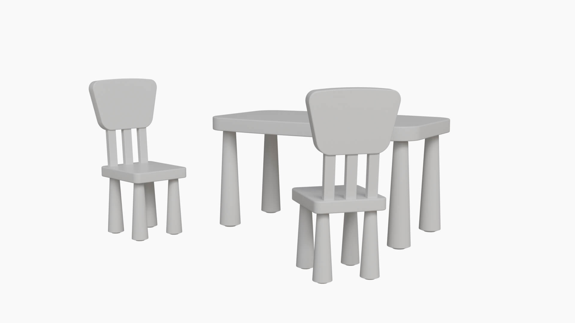 Kindergarten Table and Chair 3D Model