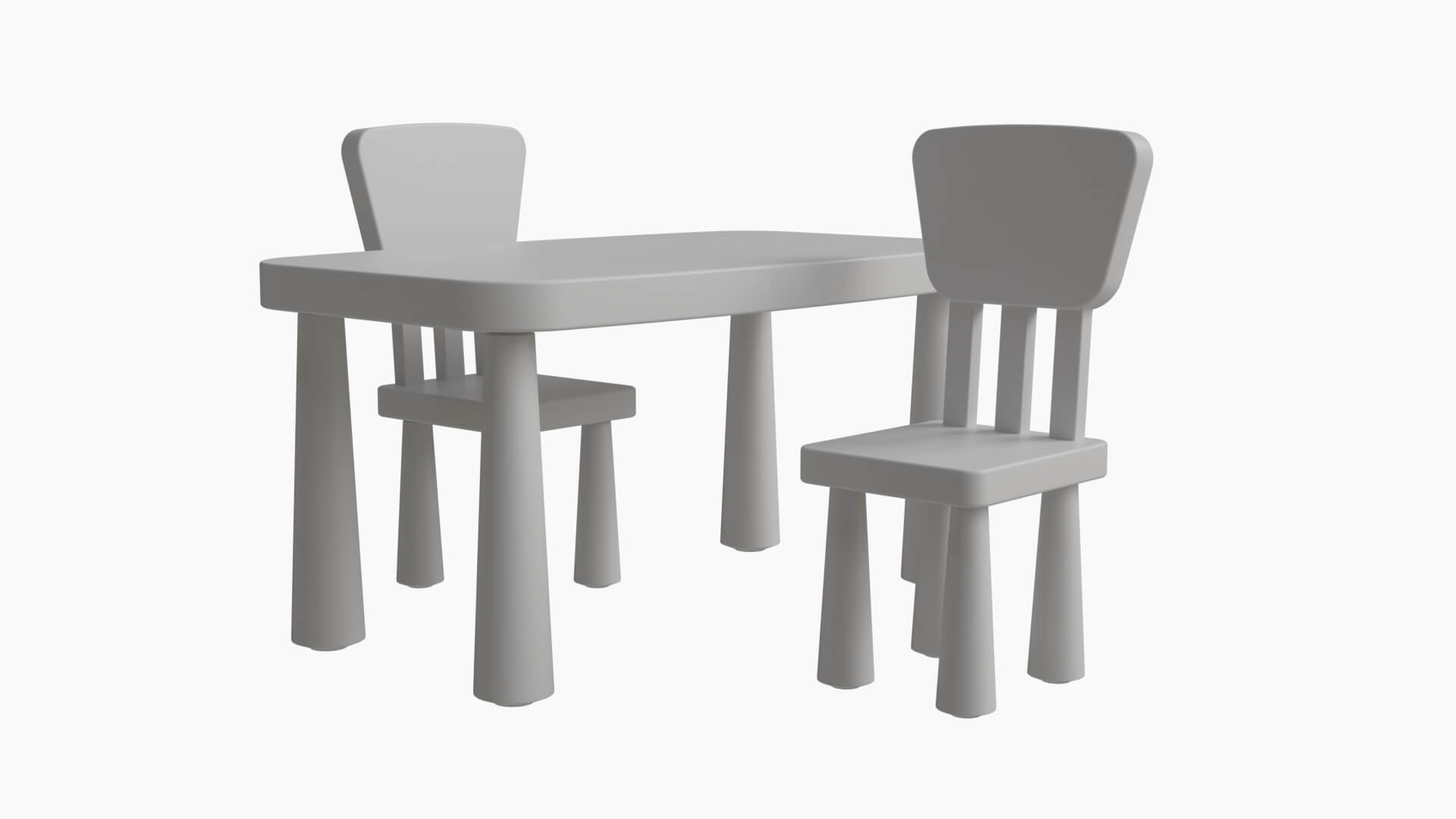 Kindergarten Table and Chair 3D Model