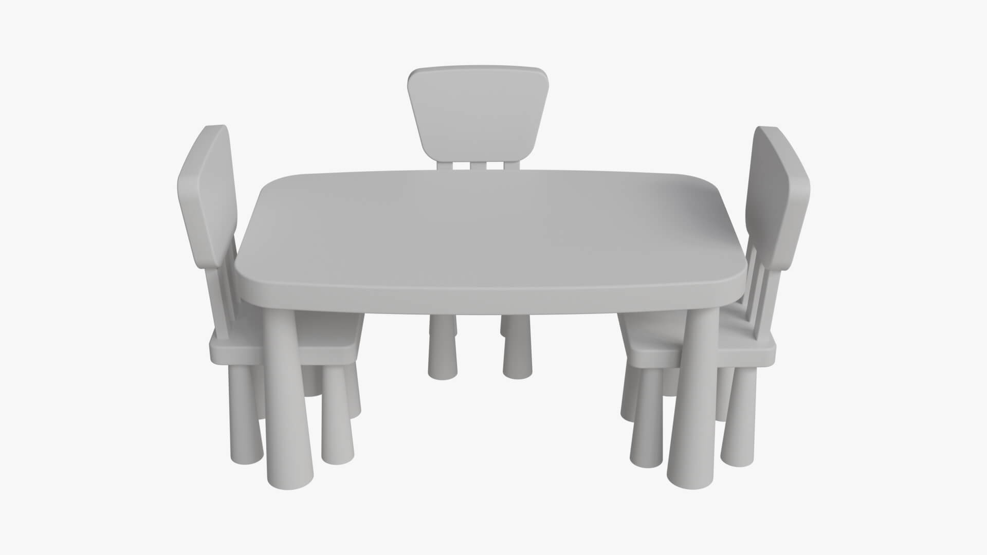 Kindergarten Table and Chair 3D Model