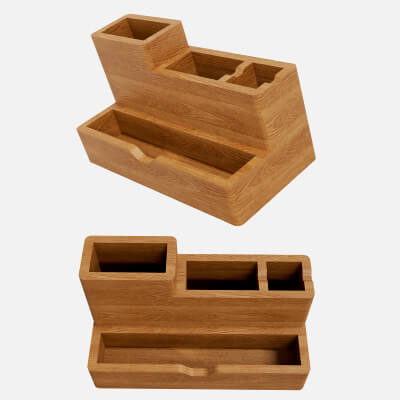 Natural Wooden Desk Organizer