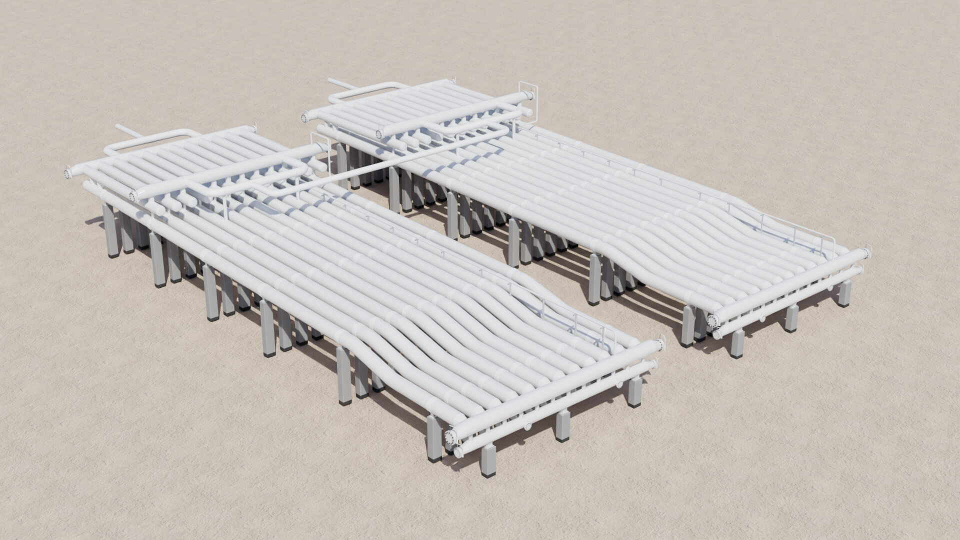 Pipeline Slug Catcher Process Equipment 3D Model