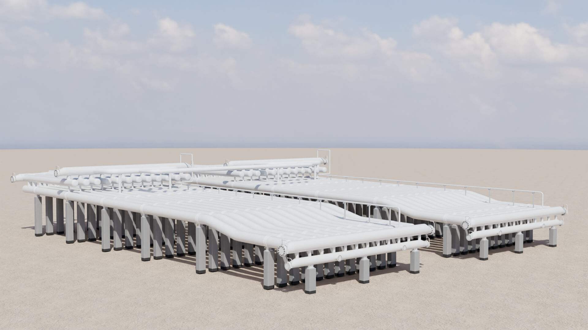 Pipeline Slug Catcher Process Equipment 3D Model