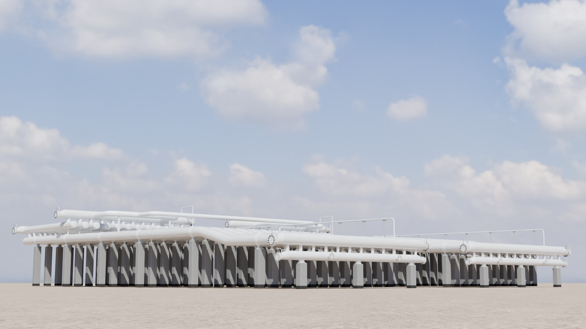Pipeline Slug Catcher Process Equipment 3D Model
