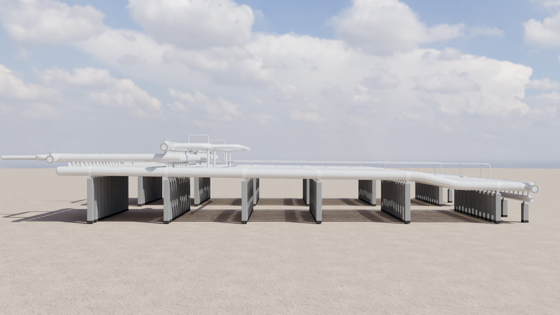 Pipeline Slug Catcher Process Equipment 3D Model