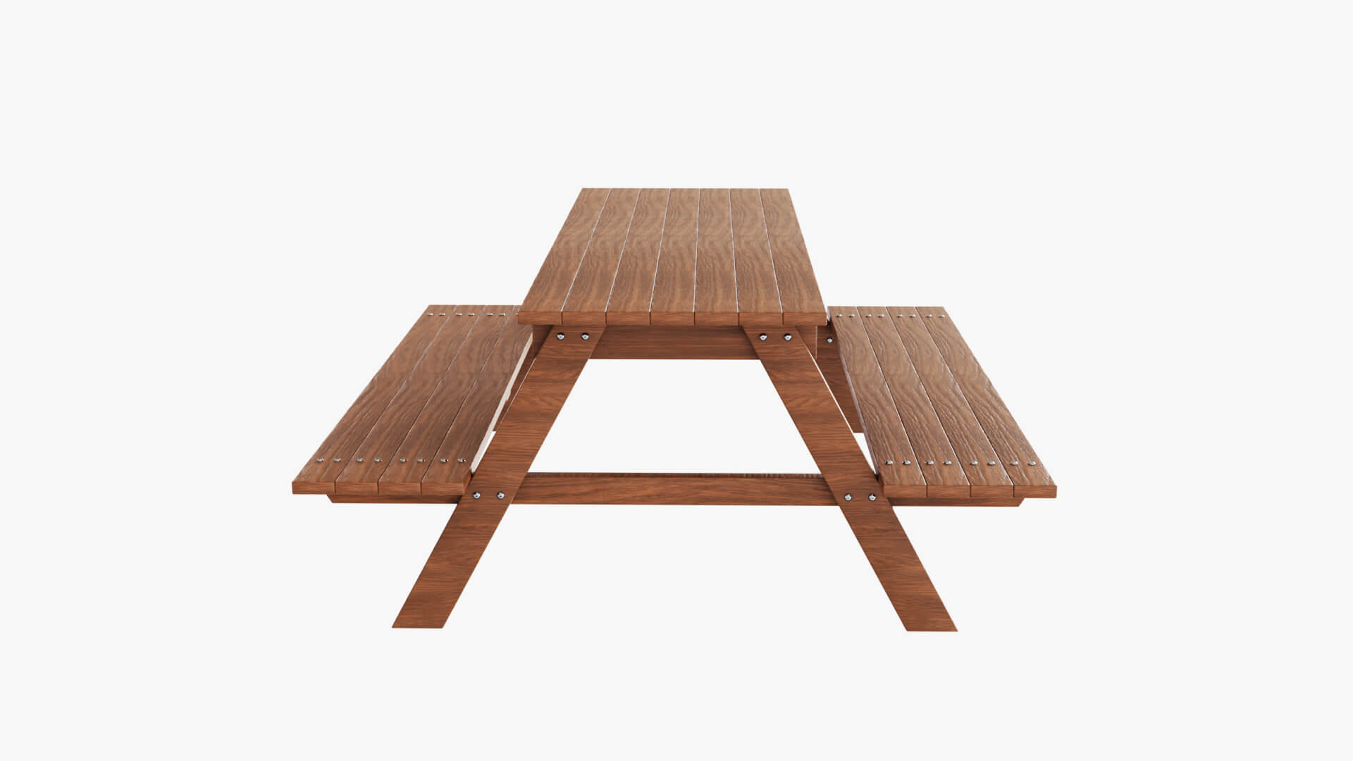 Wooden Park Bench Picnic Table 3D Model