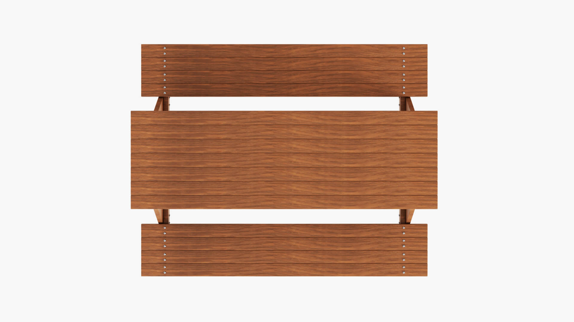 Wooden Park Bench Picnic Table 3D Model