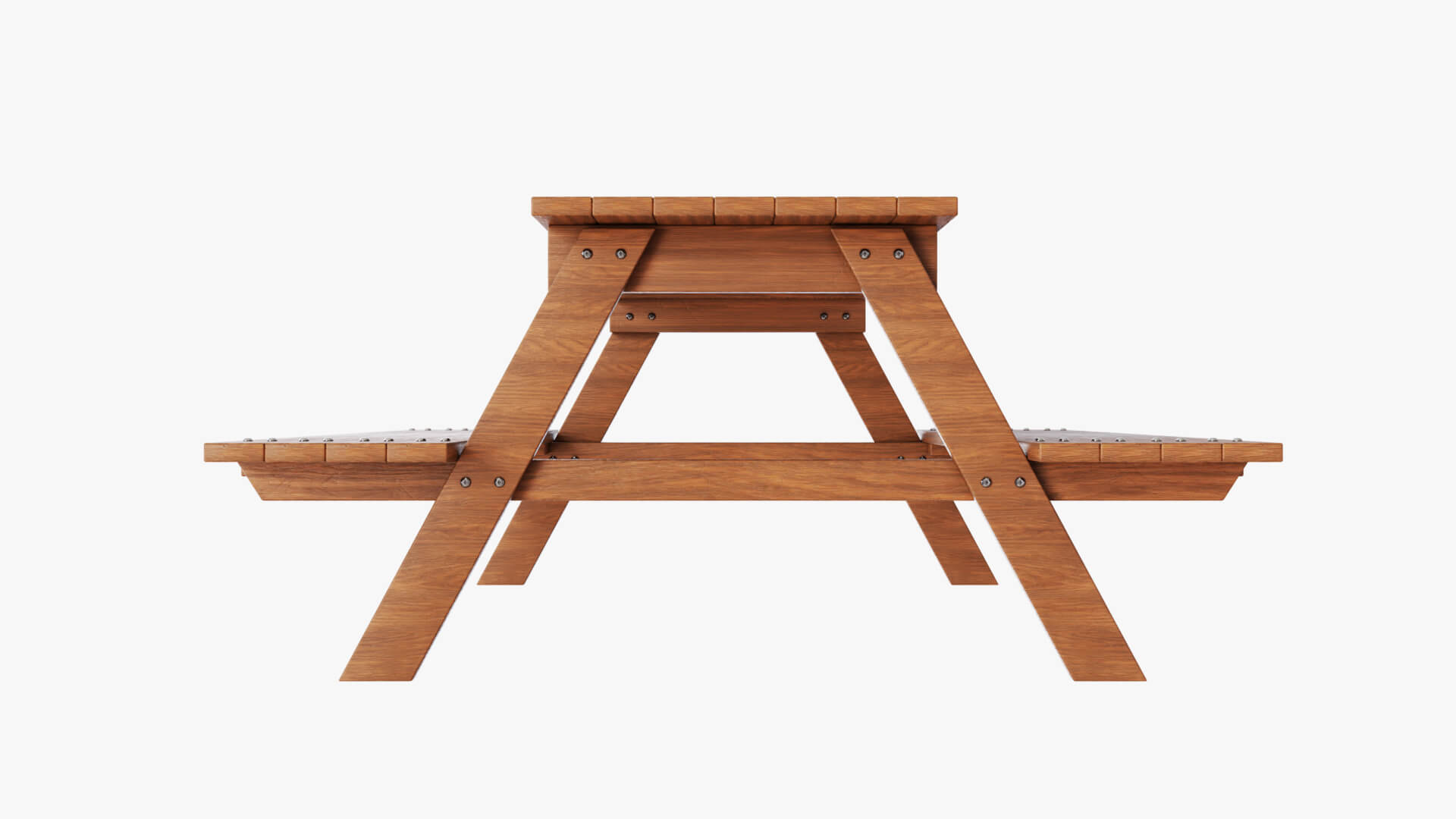 Wooden Park Bench Picnic Table 3D Model