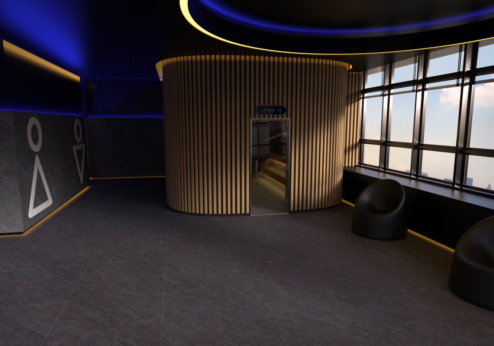 Modern Sauna &amp Spa Complex 3D Model