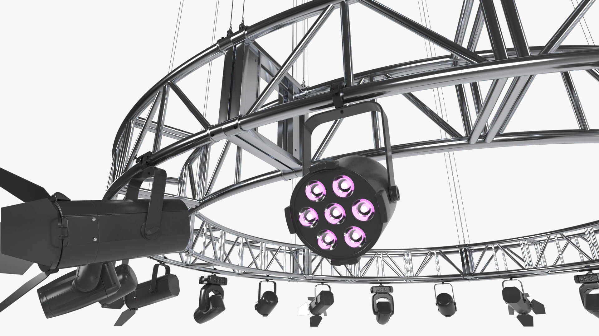 Stage Truss Lighting Rig Vol 2 - Circular for DAZ Studio Daz Content