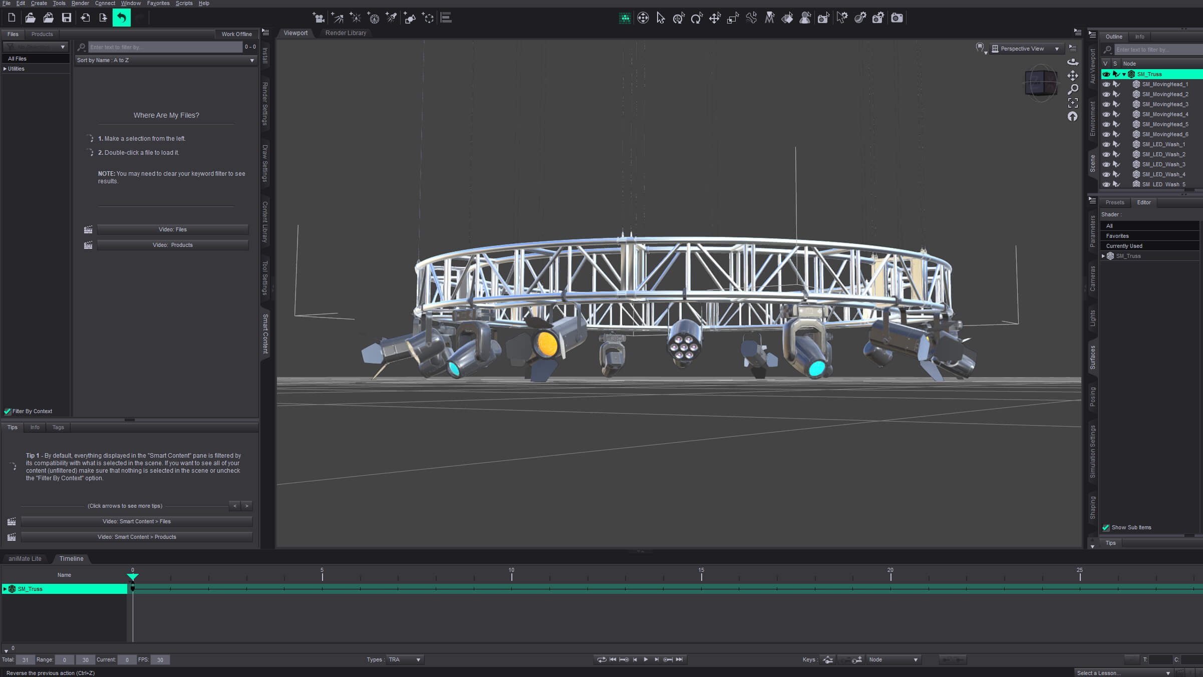 Stage Truss Lighting Rig Vol 2 - Circular for DAZ Studio Daz Content