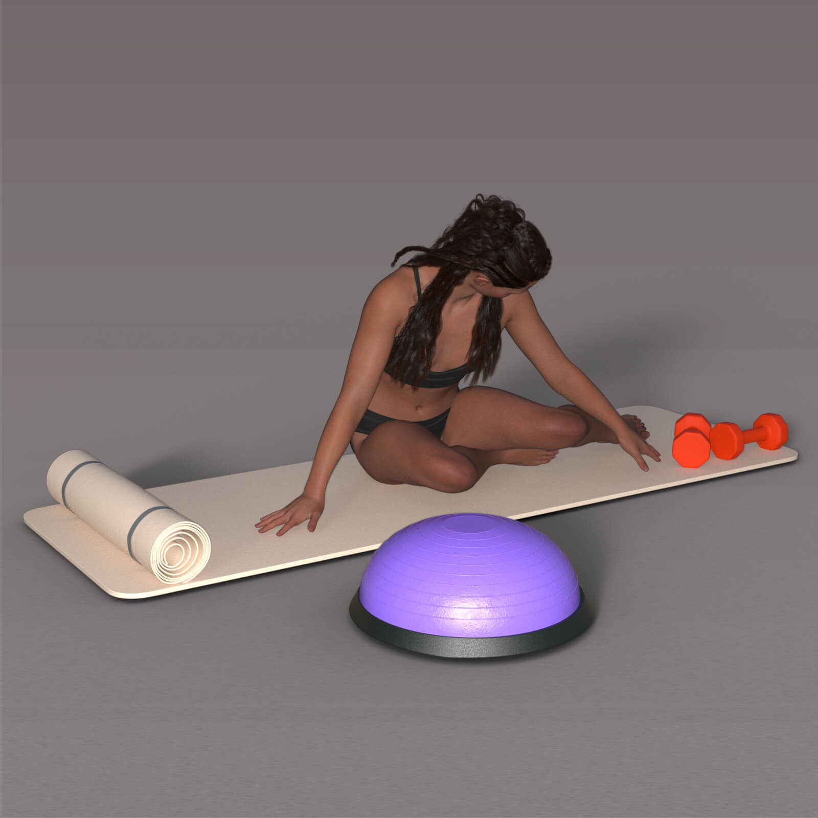 Yoga and Fitness Equipment Set for DAZ Studio Daz Content