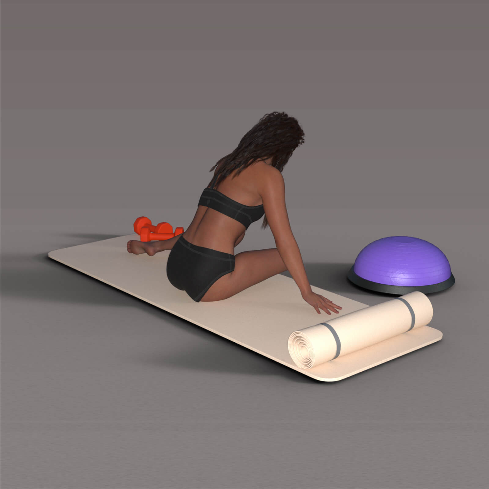 Yoga and Fitness Equipment Set for DAZ Studio Daz Content