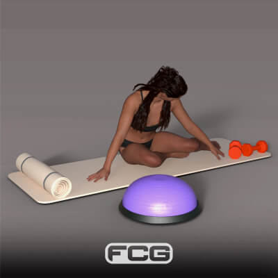 Yoga and Fitness Equipment Set for DAZ Studio Daz Content