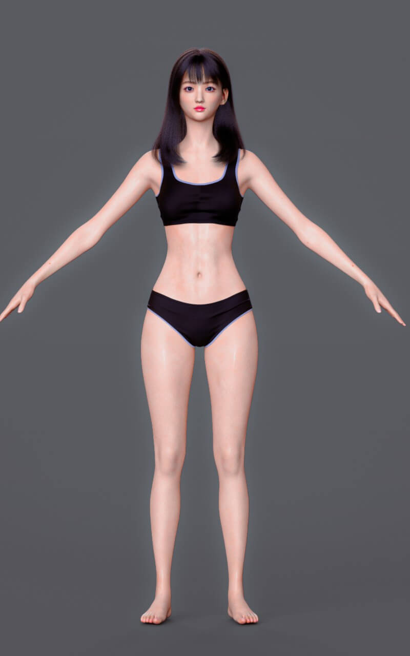 FDF Kugisaki for Genesis 9 3D Render, Digital Artwork by FDFan