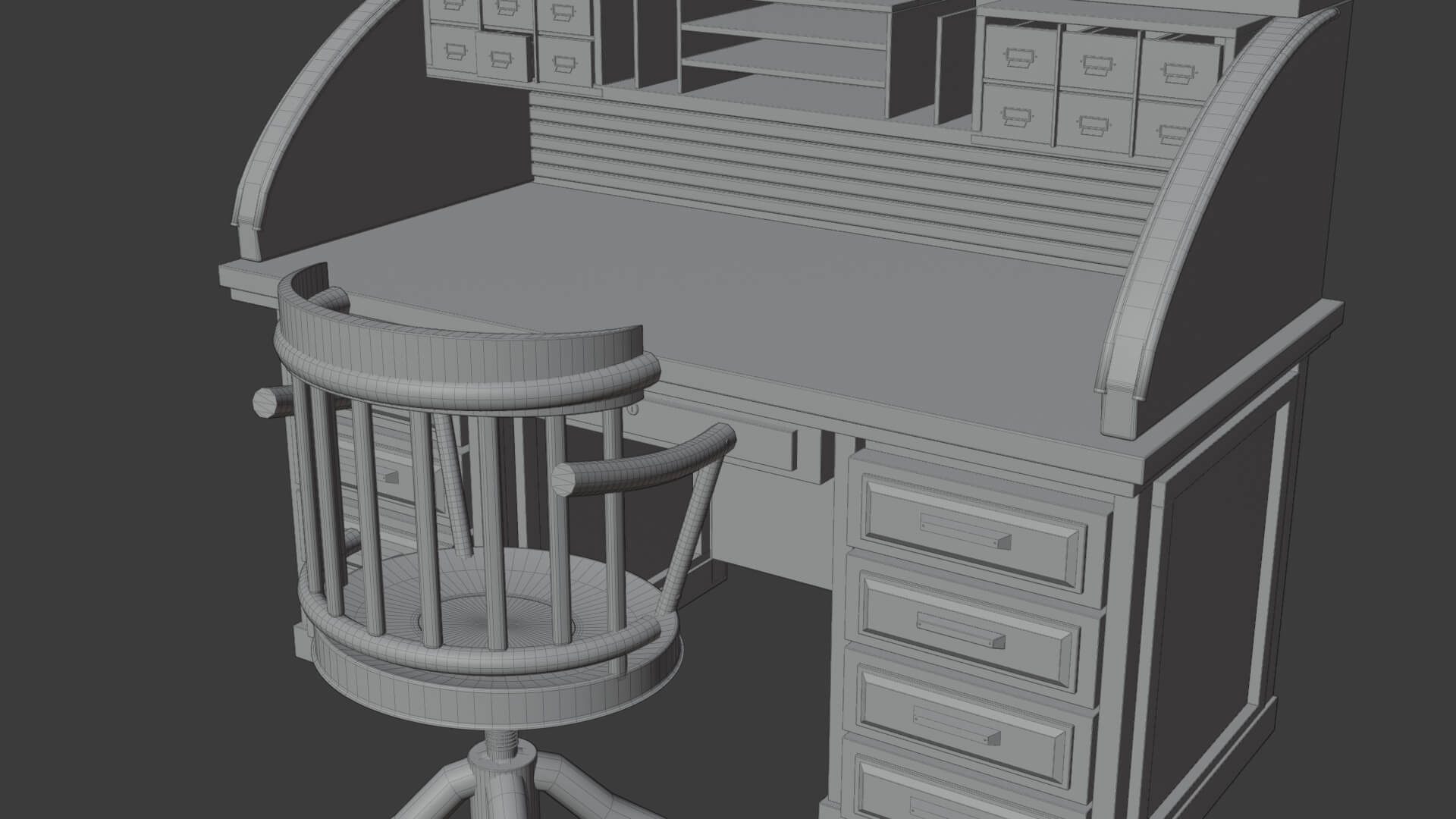 Antique Writing Desk 3D Model