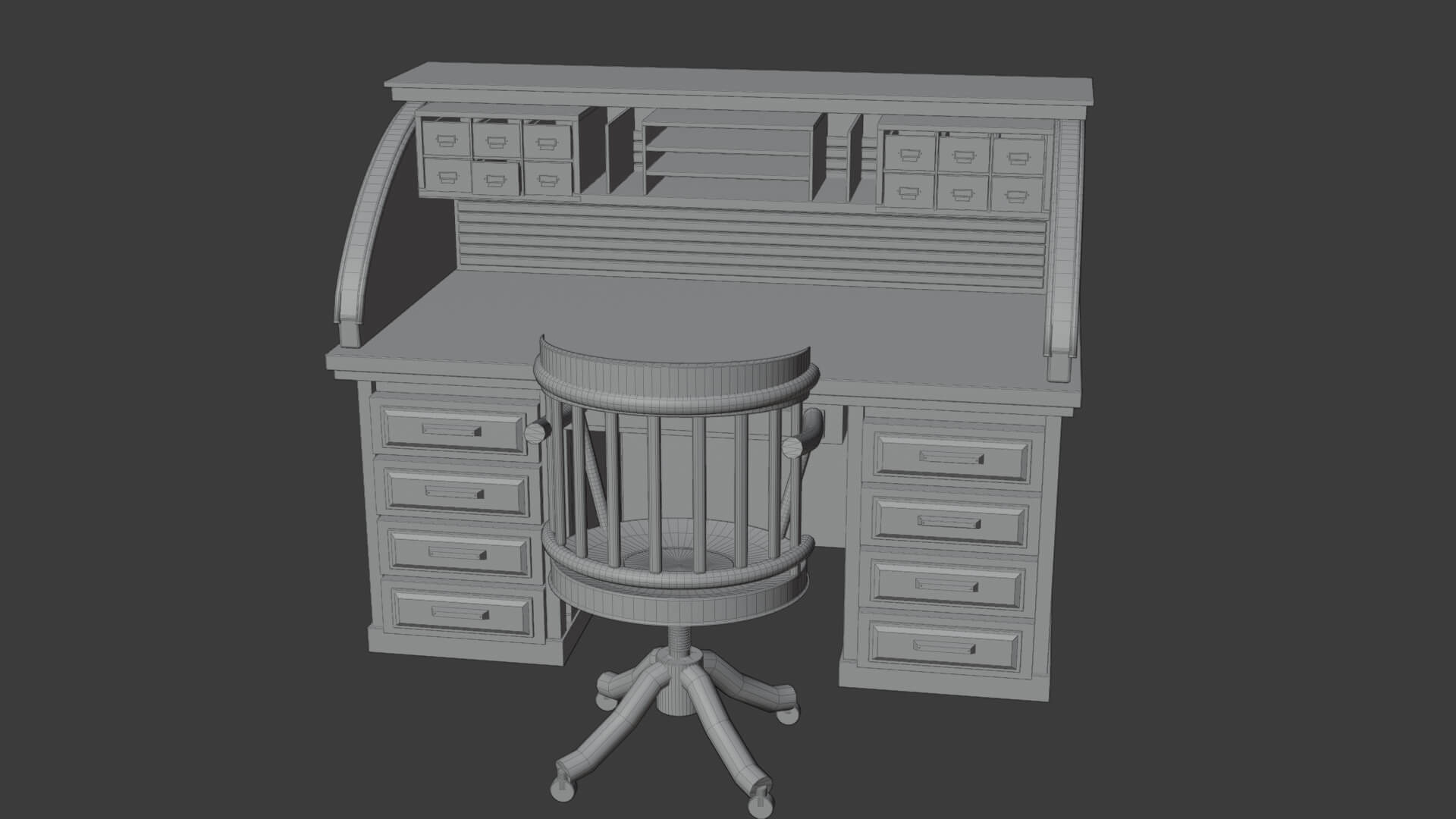 Antique Writing Desk 3D Model