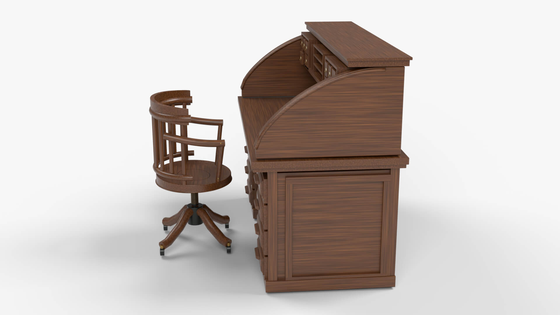 Antique Writing Desk 3D Model