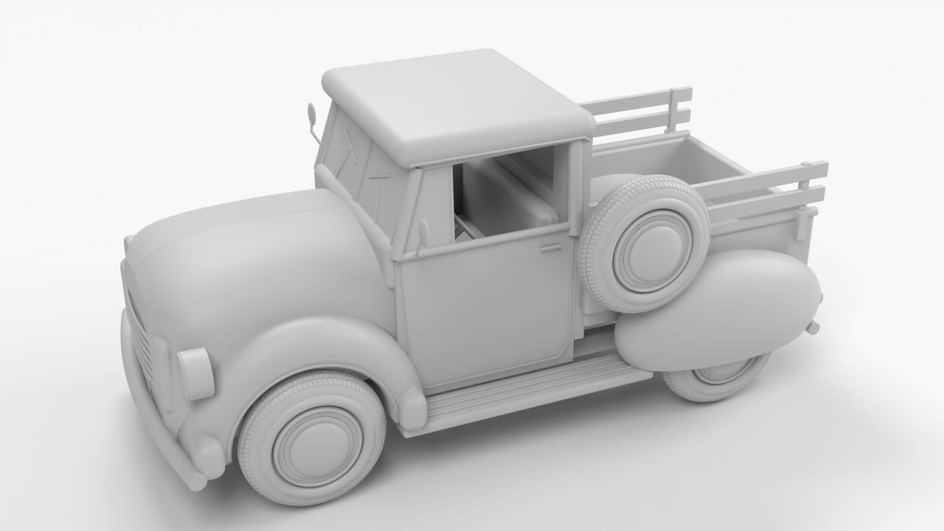Vintage Pickup Truck 3D Model