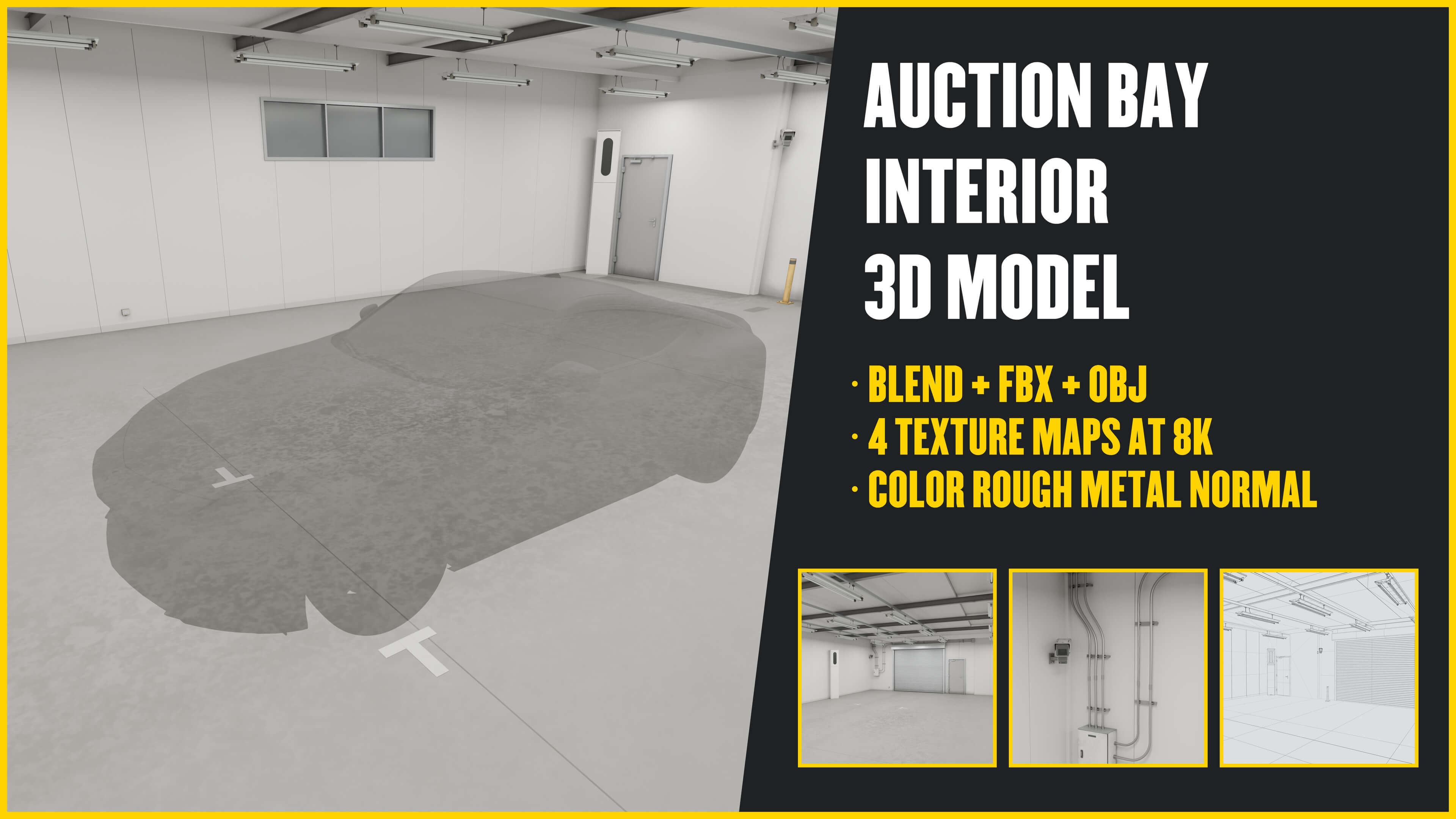 Auction Bay Japanese Automotive Photo Interior 3D Scene 3D Model