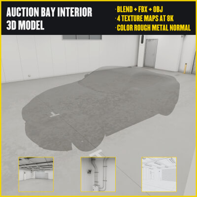 Auction Bay Japanese Automotive Photo Interior 3D Scene