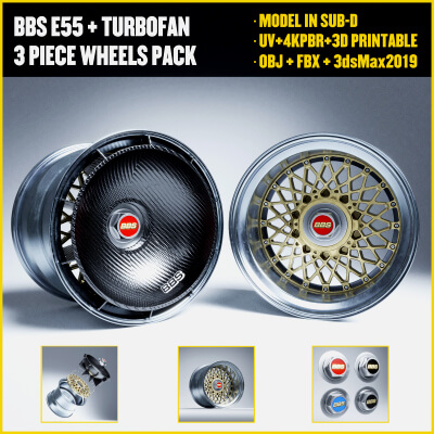 BBS E55 With Turbofan 3 PIECE WHEELS