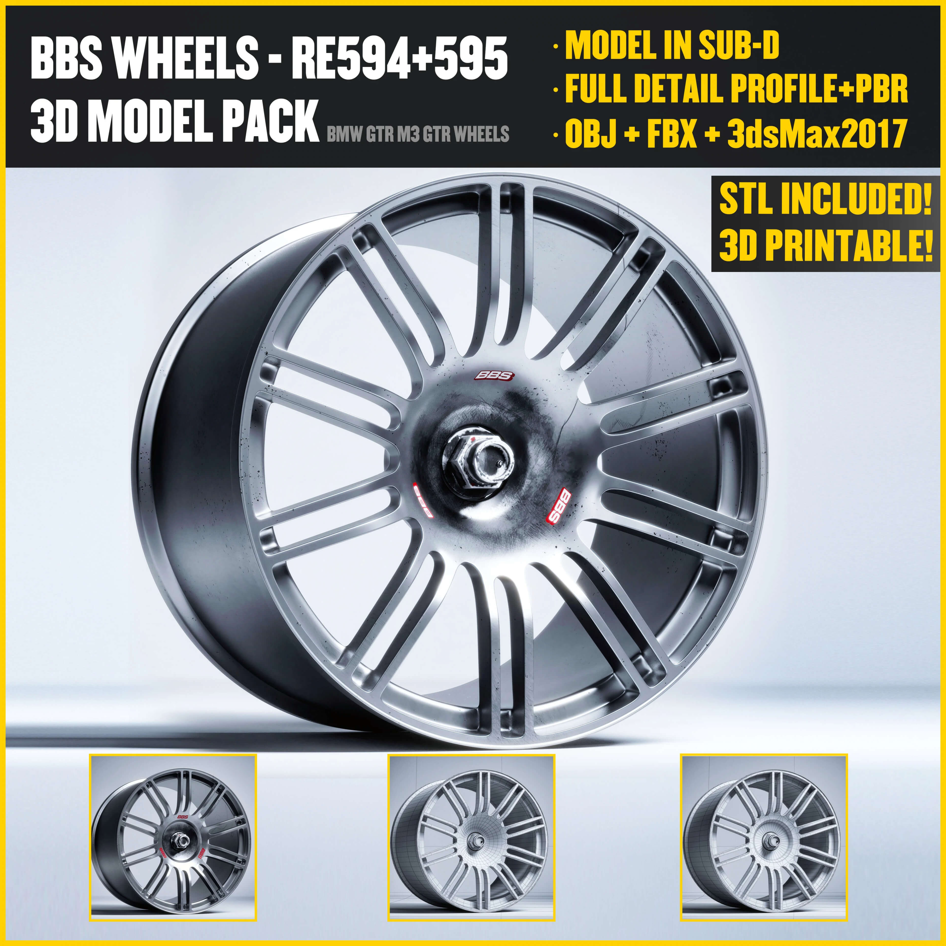 BBS Wheels - RE594 RE595 3D Model