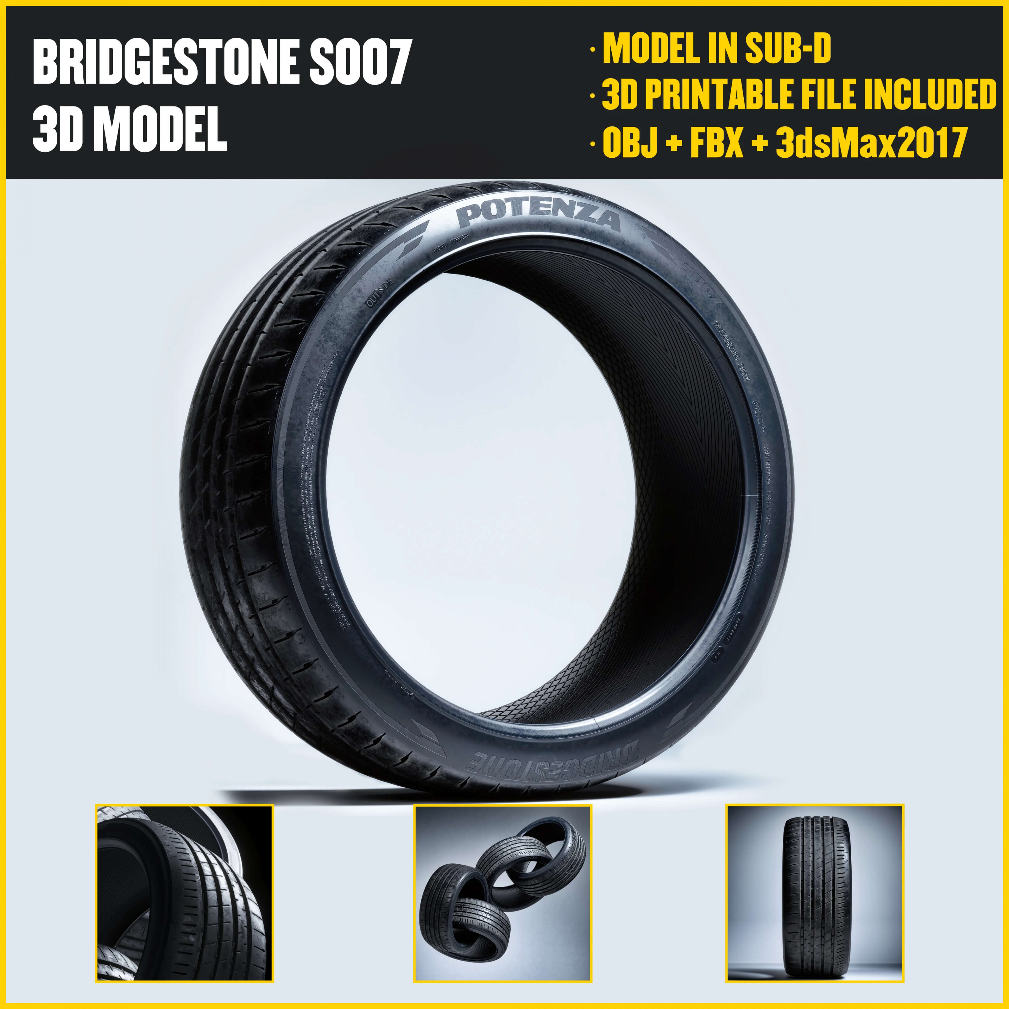 Bridgestone Potenza S007 3D Model