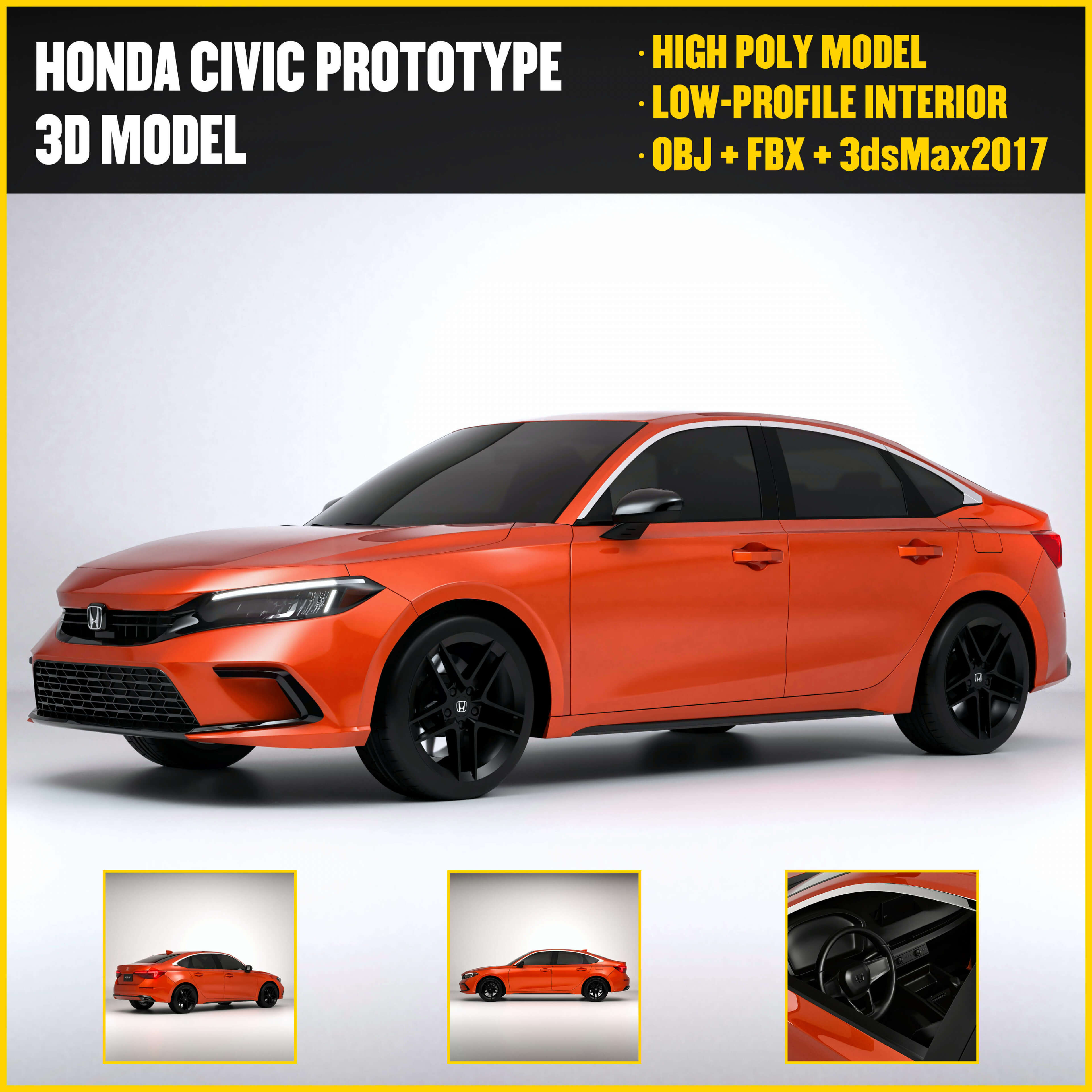 Honda Civic Prototype 2022 3D Model