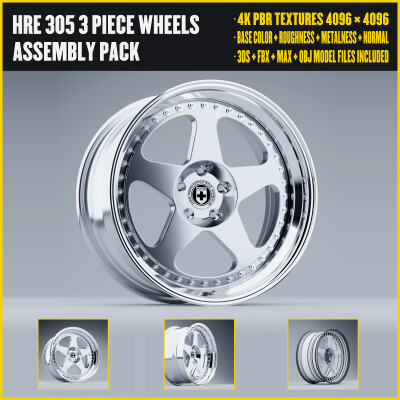 HRE 305 3 Piece Wheels Assembly Pack
