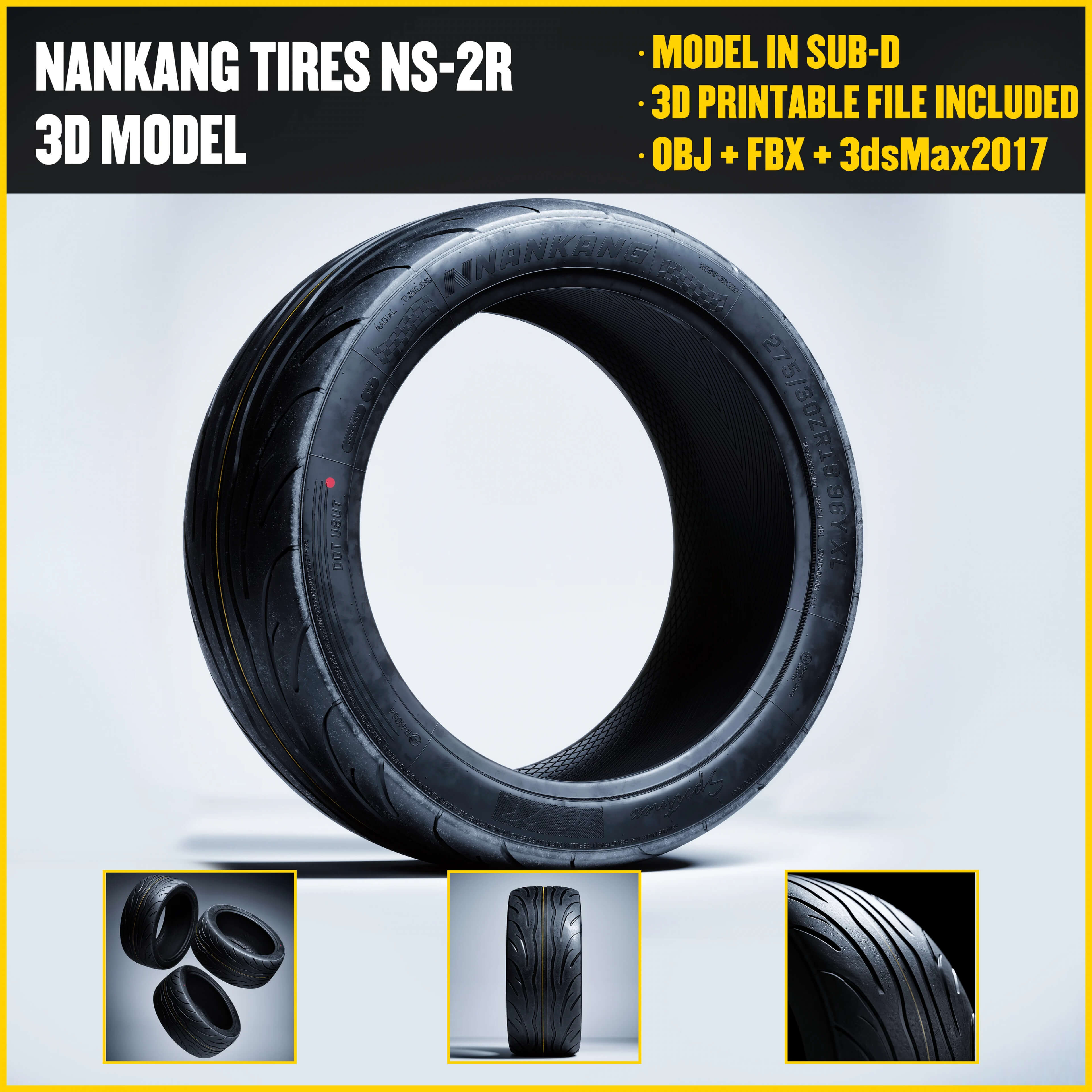 Nankang Tires - NS2R Semi Slick Tire 3D Model