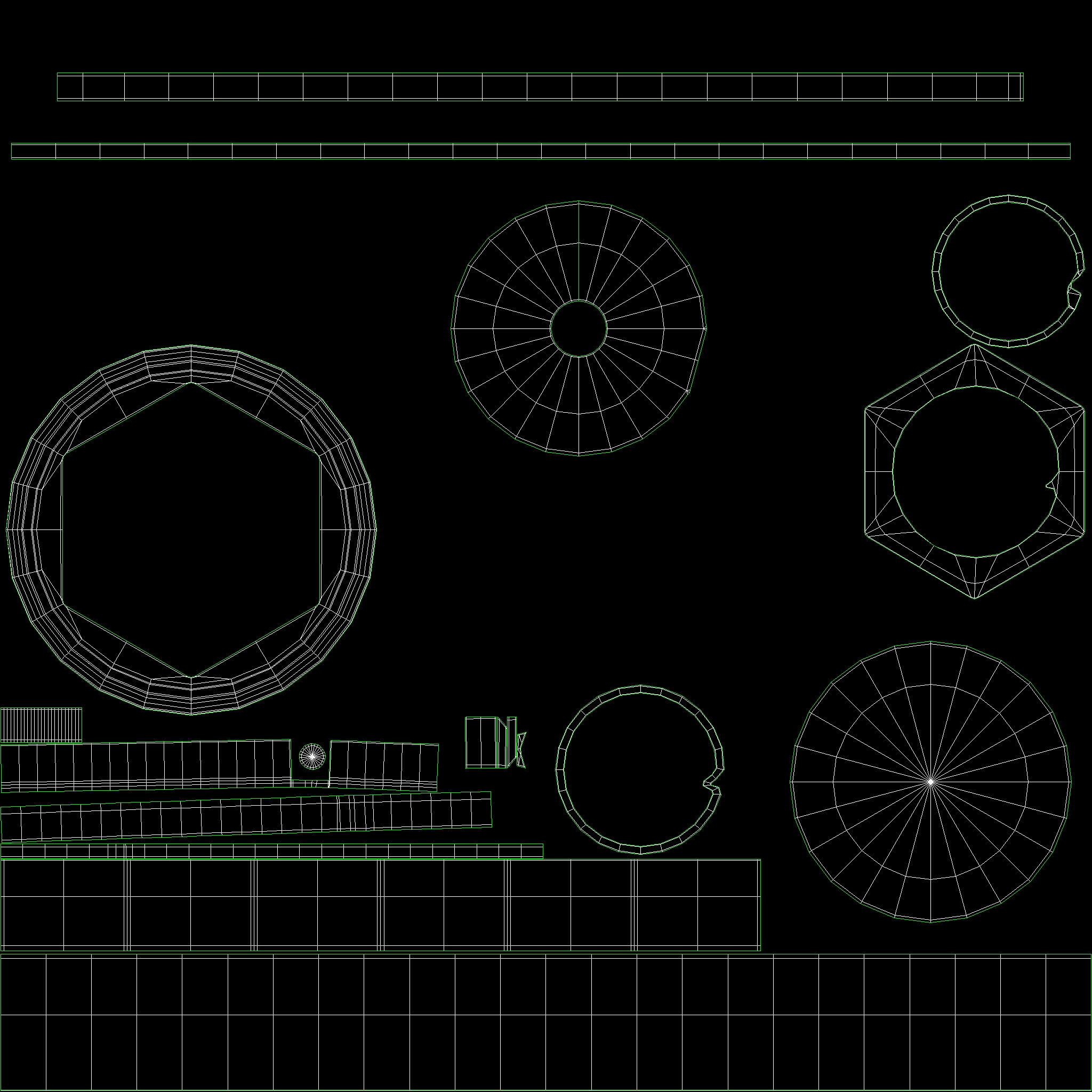Wheel Center Hubs - 10 Designs 3D Model