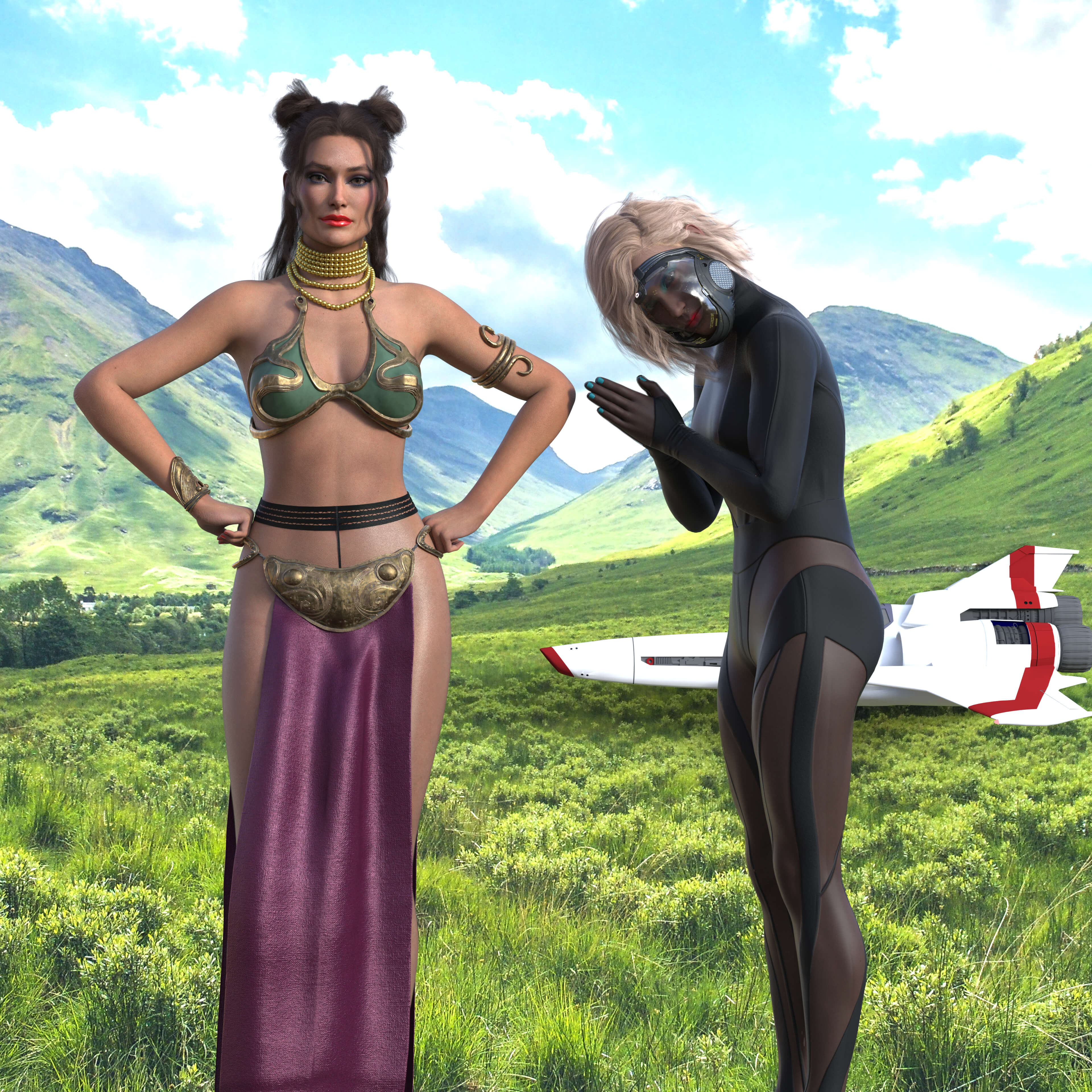 A Brief Interlude for First Contact When on RnR 3D Render, Digital Artwork by flodv8