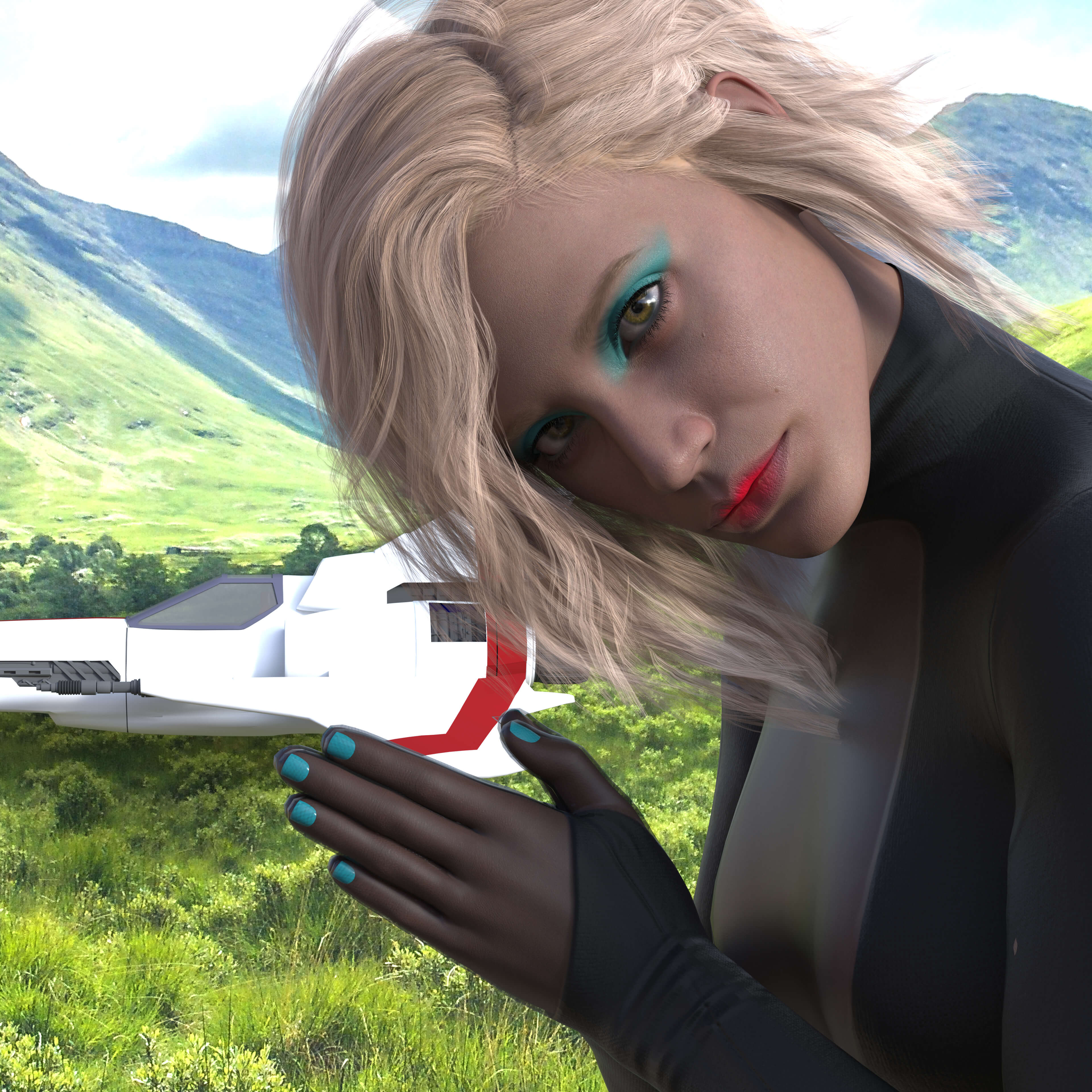 Space Respirator Removed Paying Respects 3D Render, Digital Artwork by flodv8