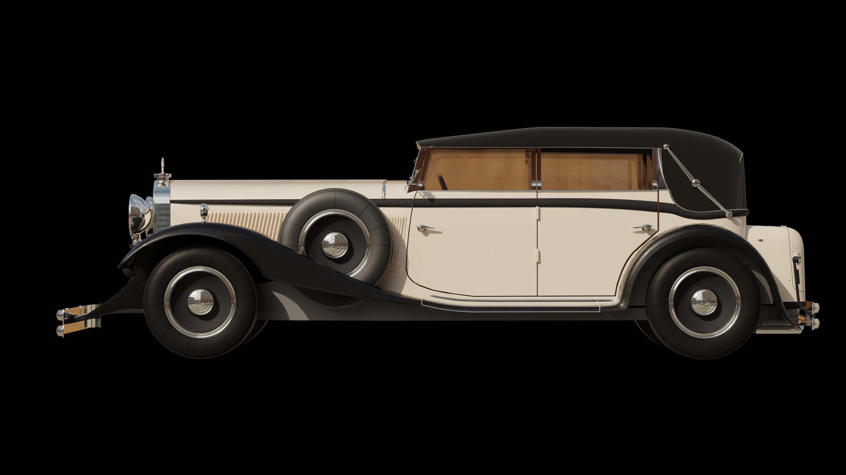 Classic 1930s Luxury Vintage Limousine 3D Model