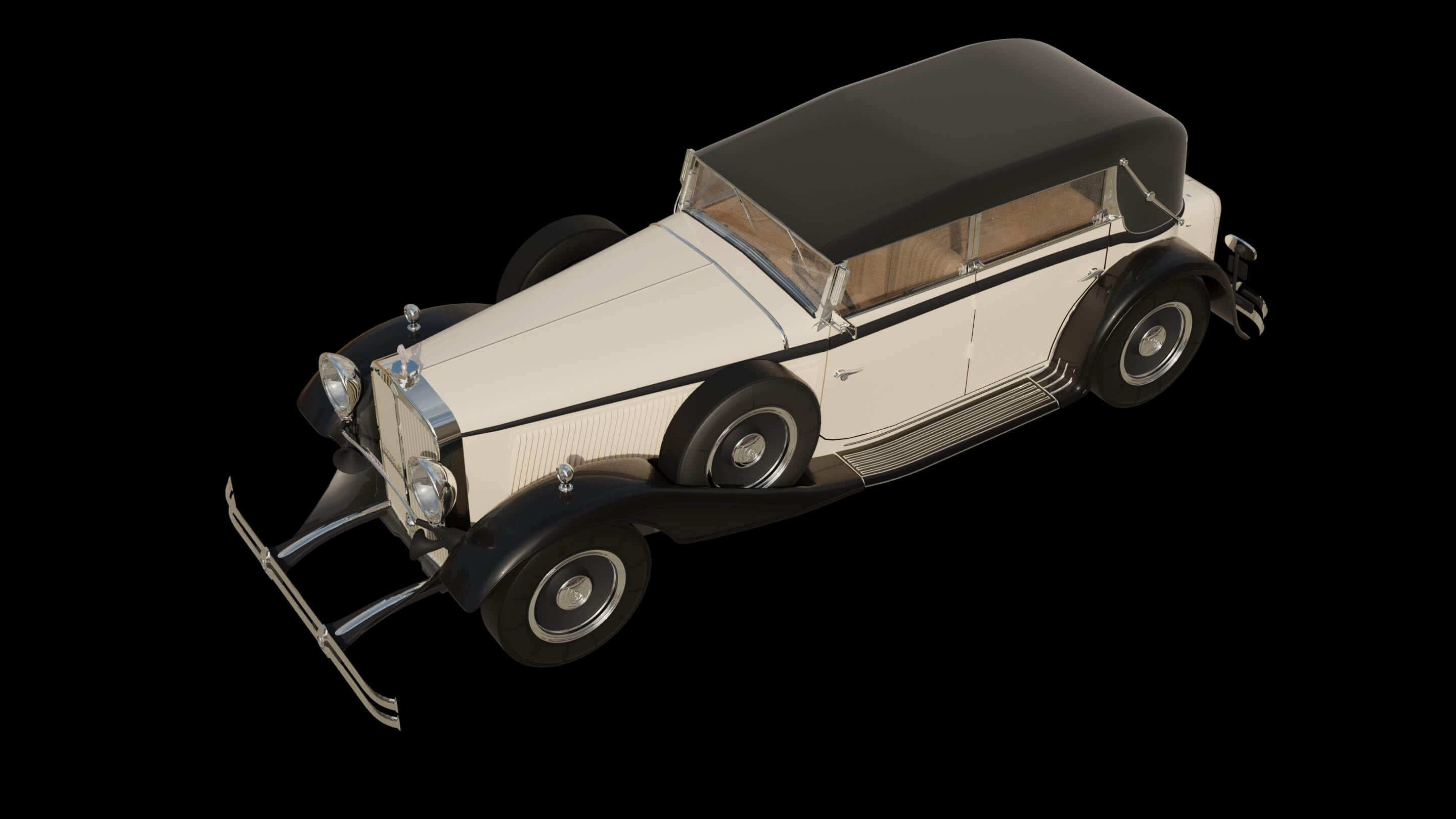 Classic 1930s Luxury Vintage Limousine 3D Model