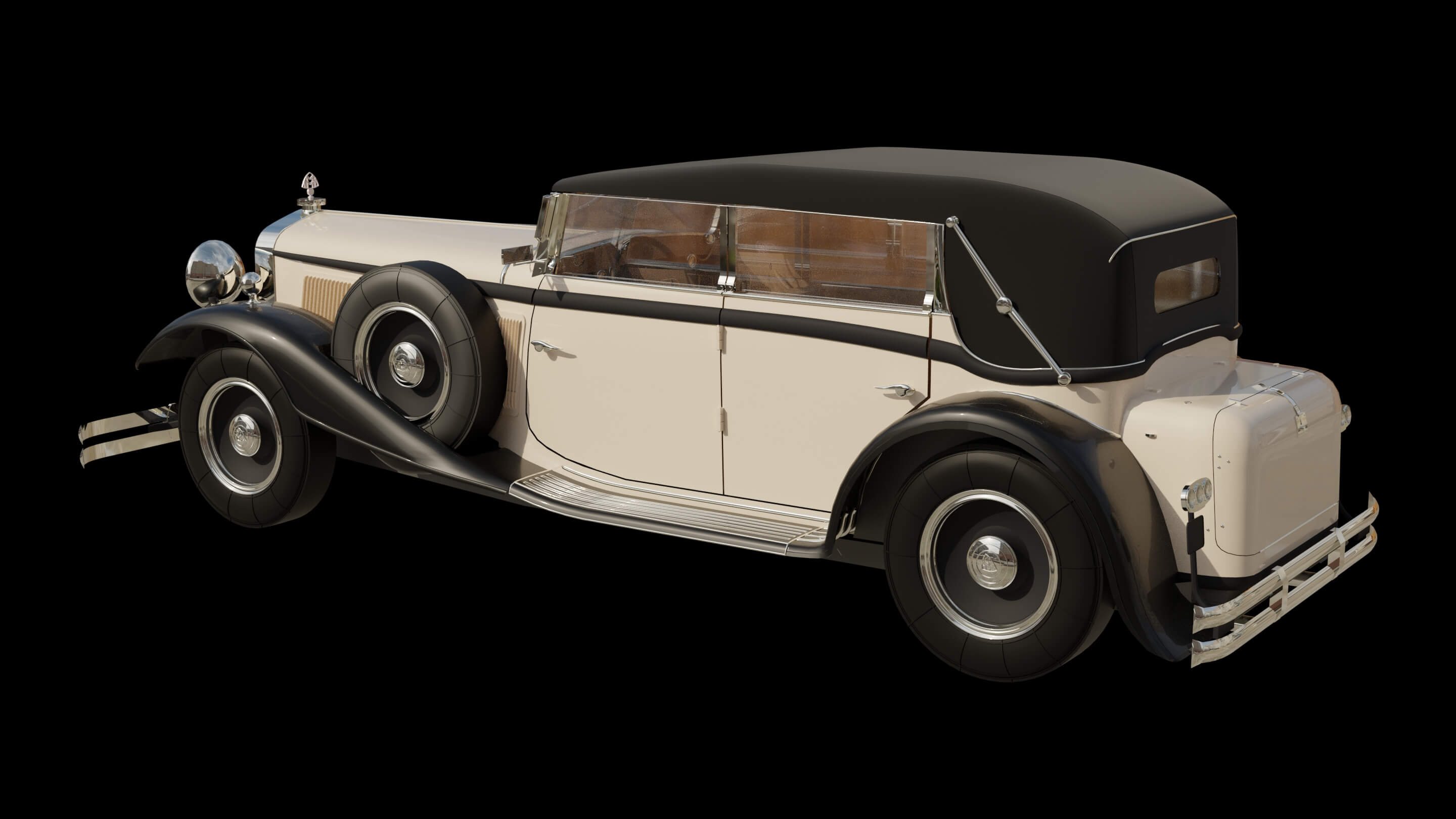 Classic 1930s Luxury Vintage Limousine 3D Model
