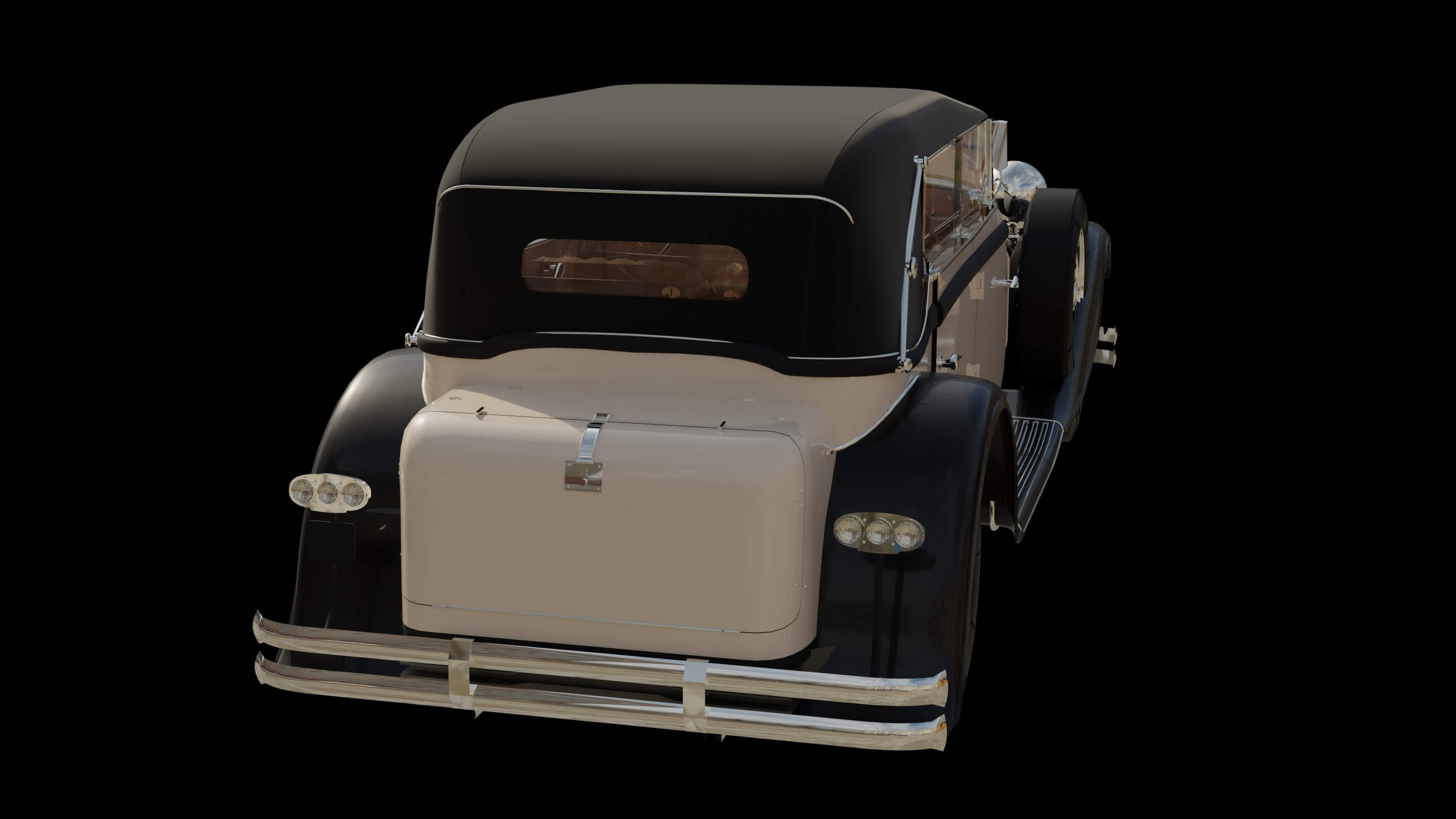 Classic 1930s Luxury Vintage Limousine 3D Model