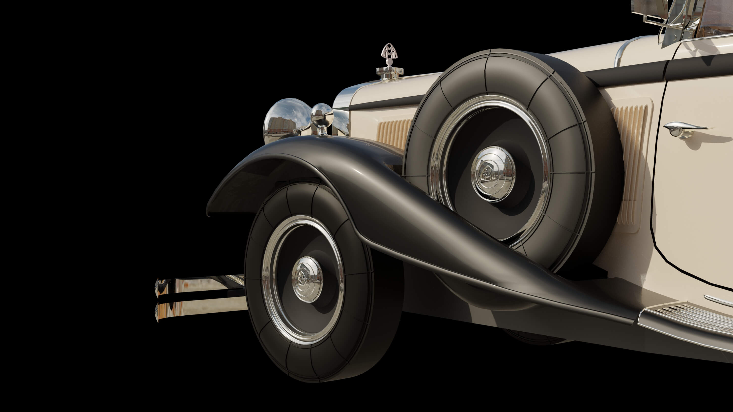 Classic 1930s Luxury Vintage Limousine 3D Model