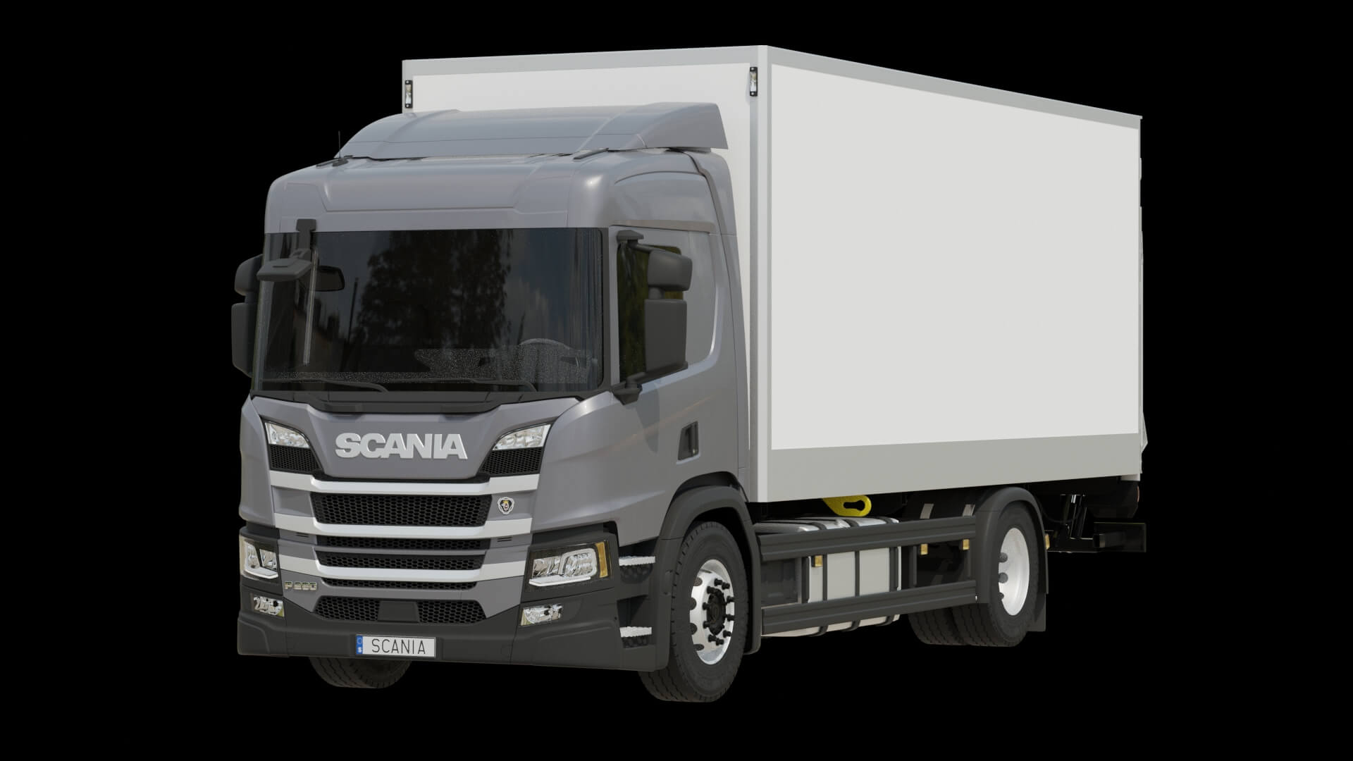 Commercial Box Truck Rigged 3D Model