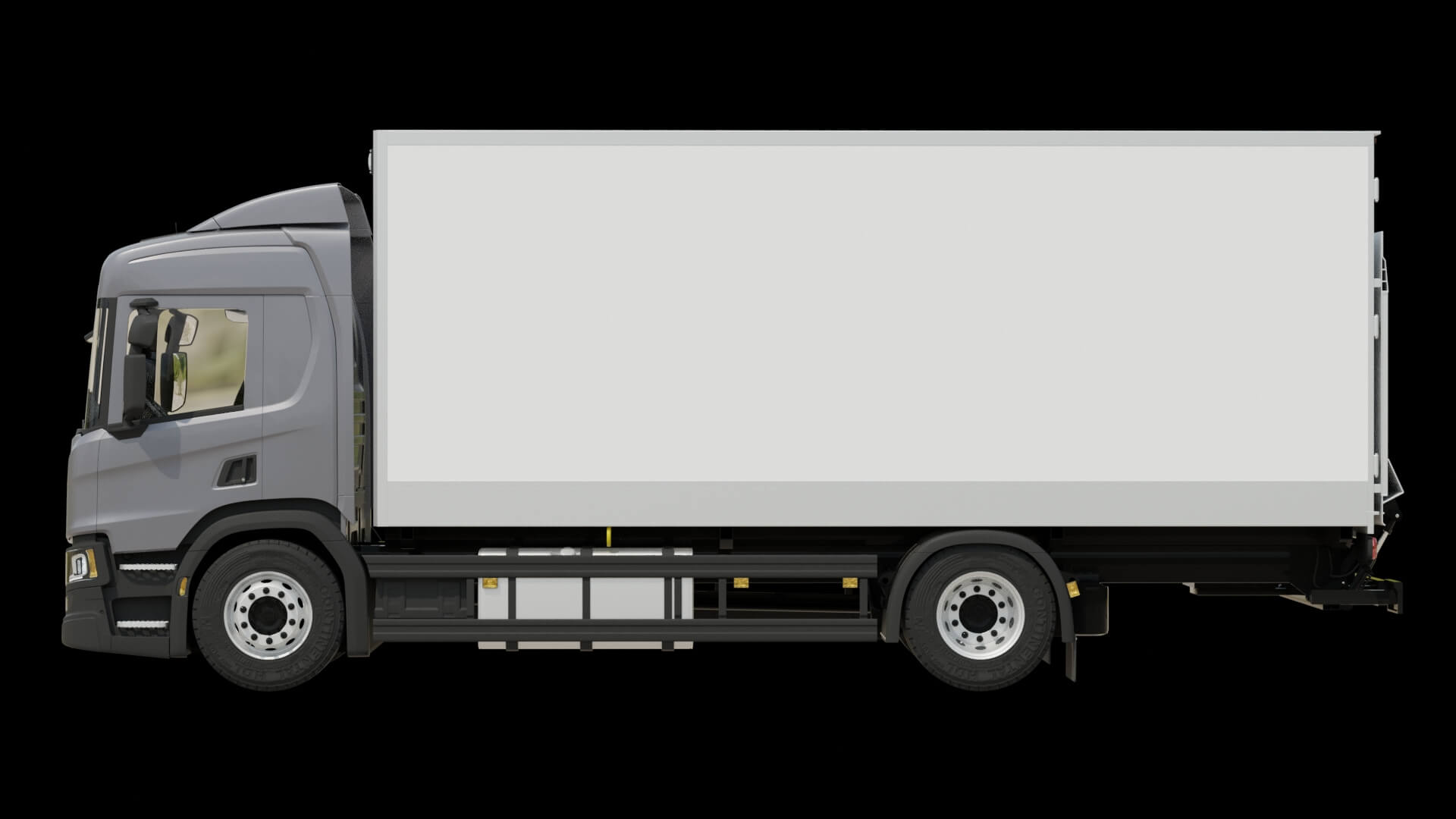 Commercial Box Truck Rigged 3D Model